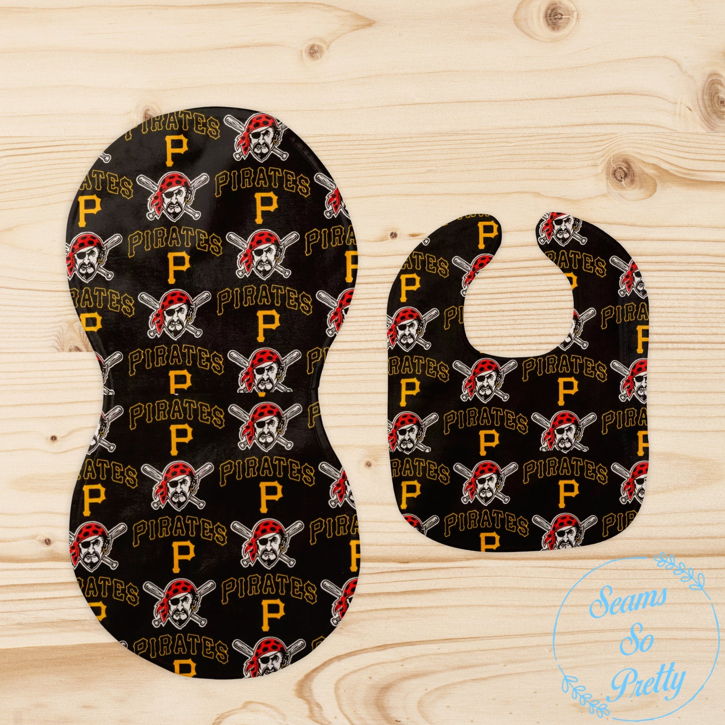 Pirates Bib and Burp Cloth