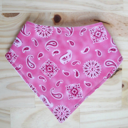 Pink Bandana Drool Bib Front View