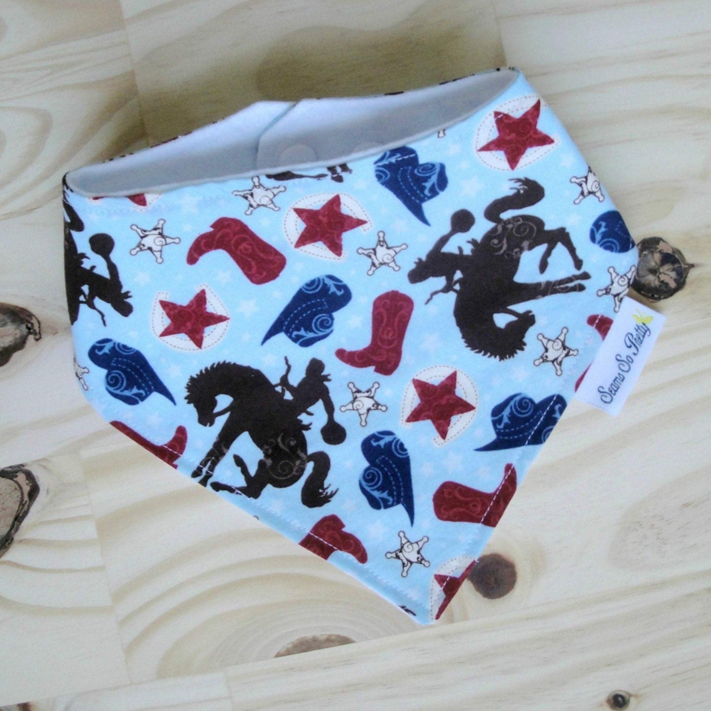 Bucking Horse Bandana Drool Bib Front