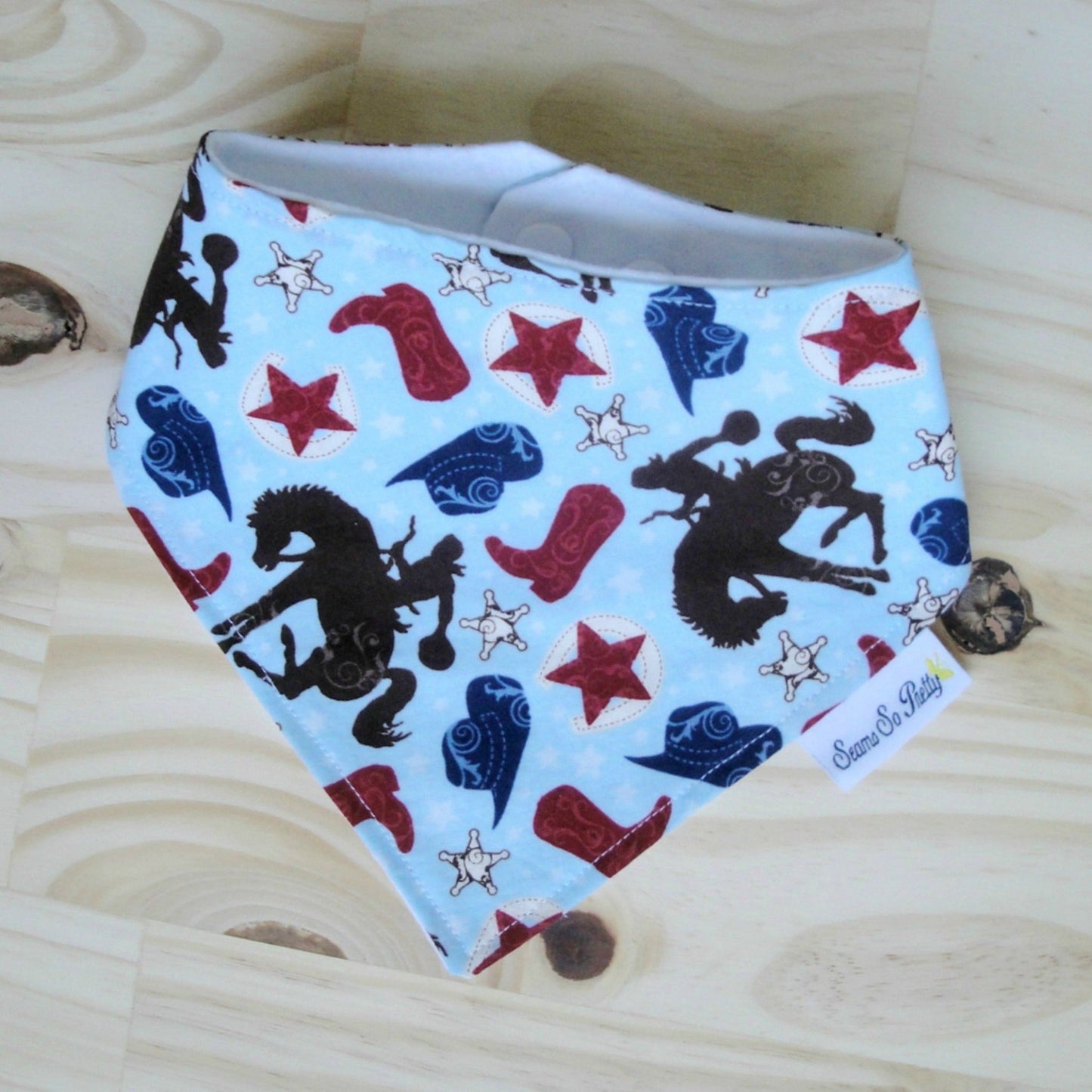 Bucking Horse Bandana Drool Bib Front