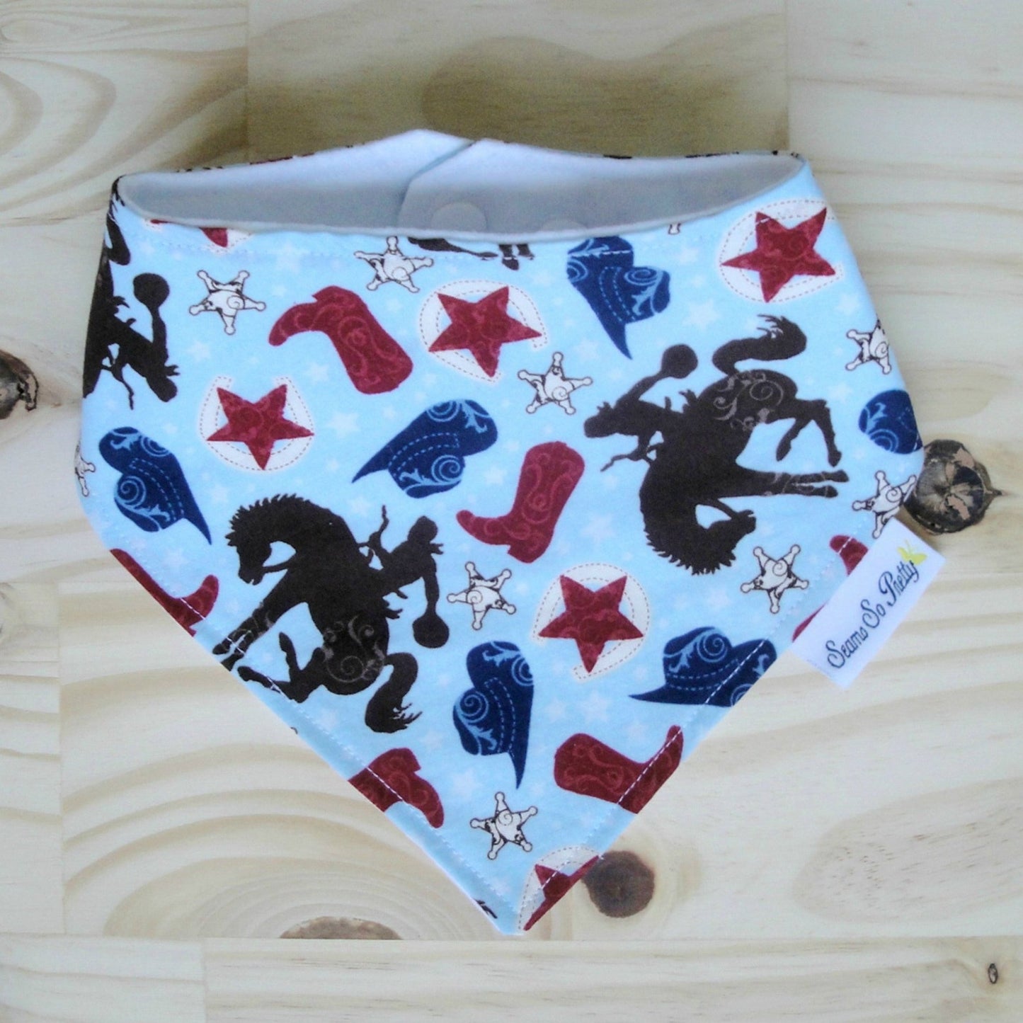 Bucking Horse Bandana Drool Bib Front