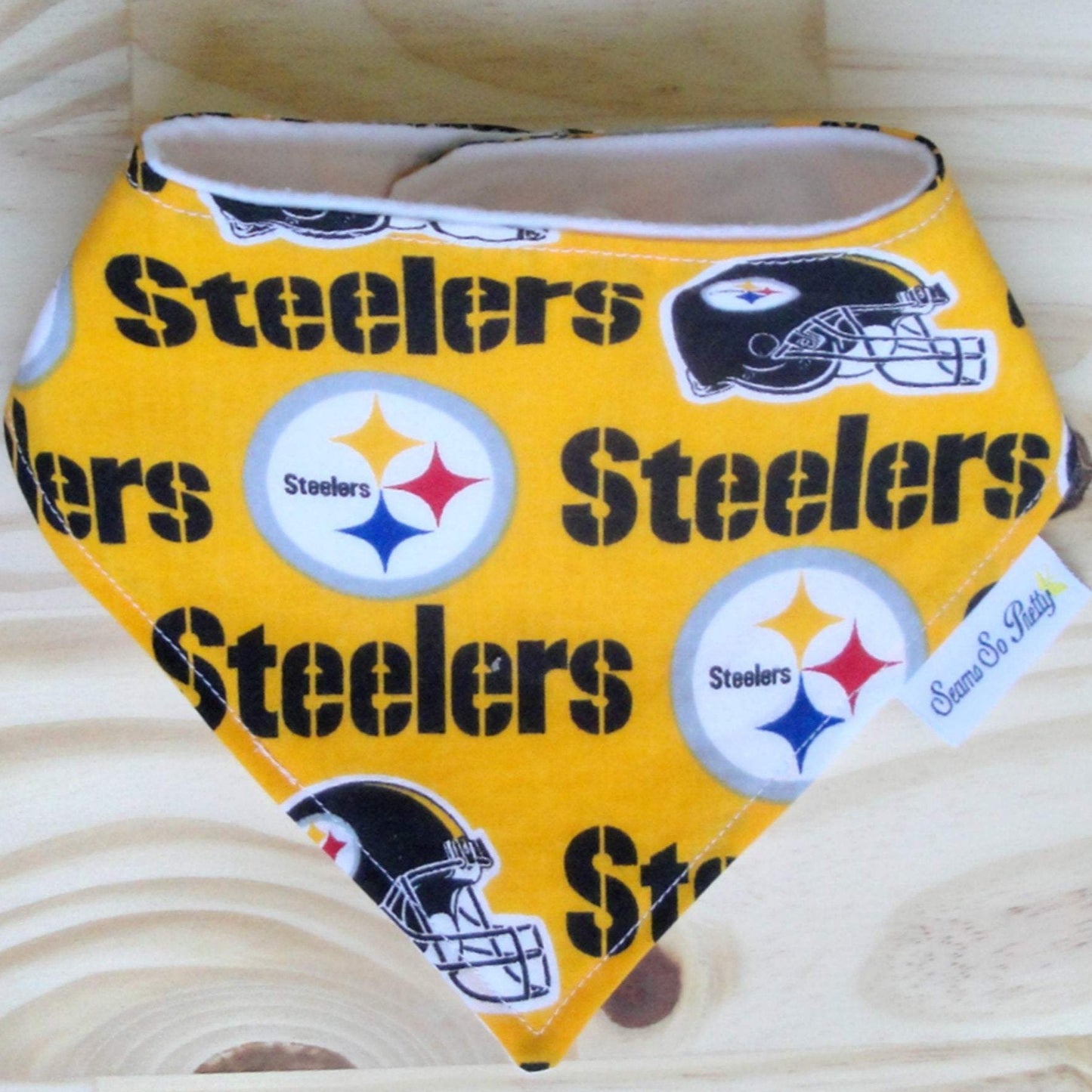 Pittsburgh Steelers Yellow Bandana Drool Bib Front