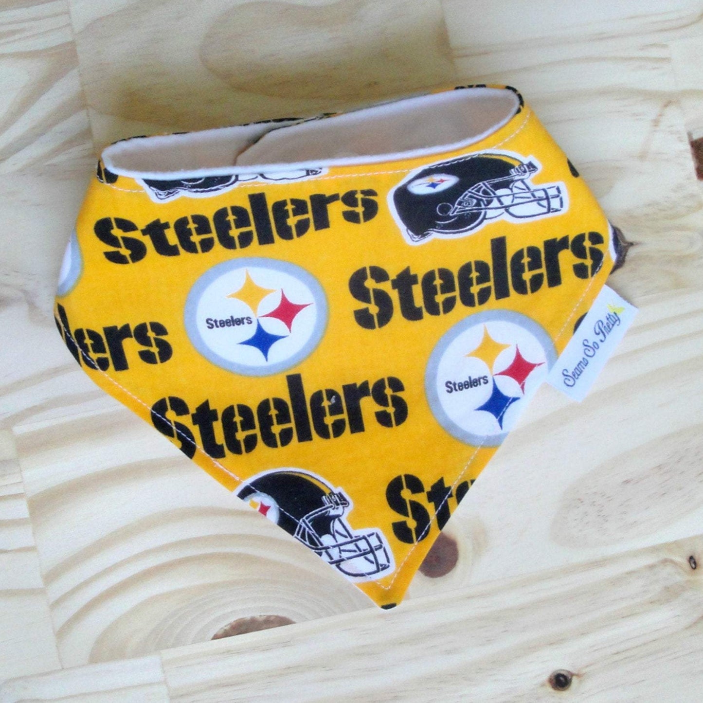 Pittsburgh Steelers Yellow Bandana Drool Bib Front