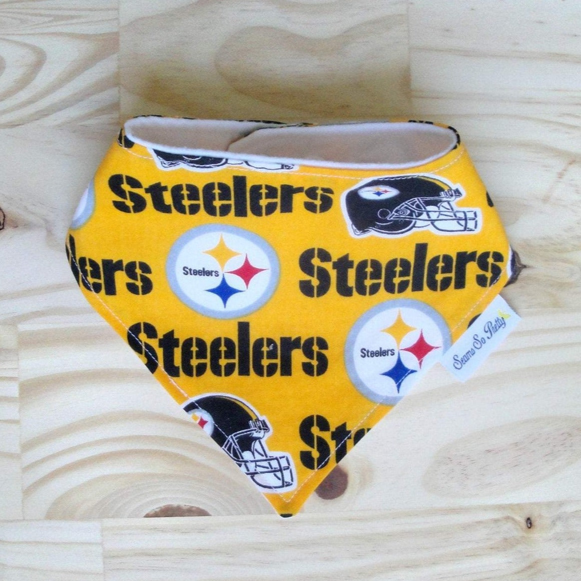 Pittsburgh Steelers Yellow Bandana Drool Bib Front