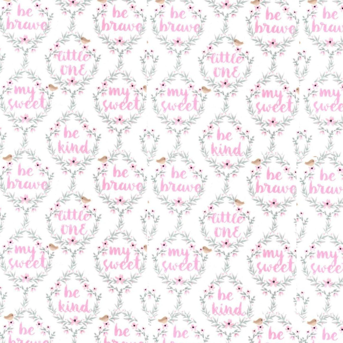 Be Brave Little One Flannel Fabric Swatch