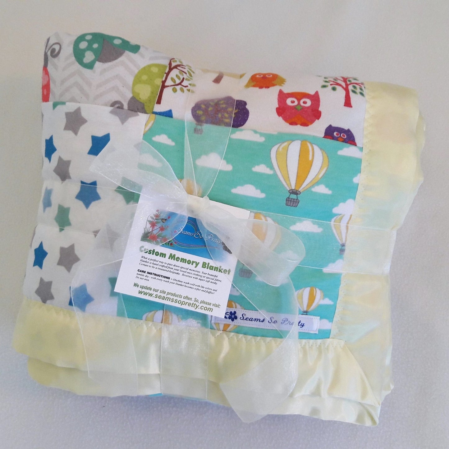 Baby Clothes Memory Blanket  Packaged with a Bow