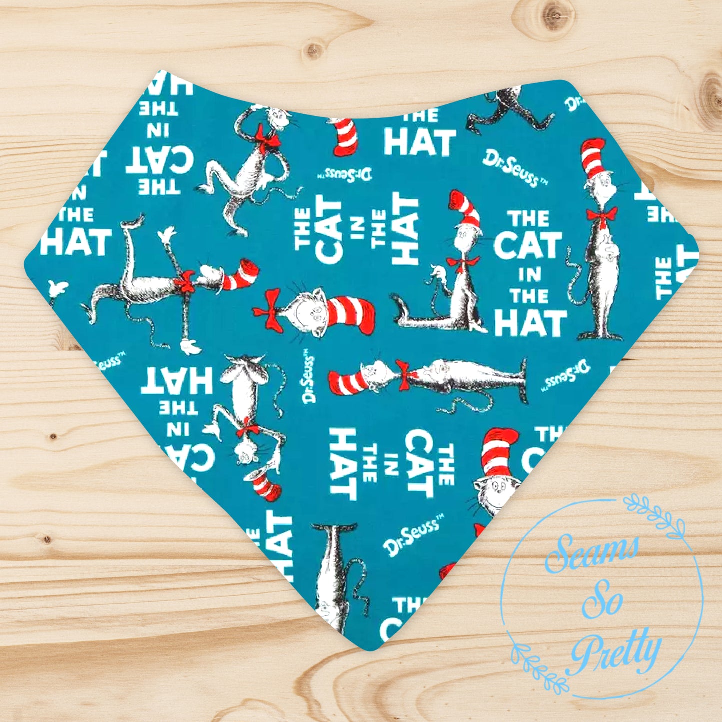 Cat In The Hat Bandana Bib Front