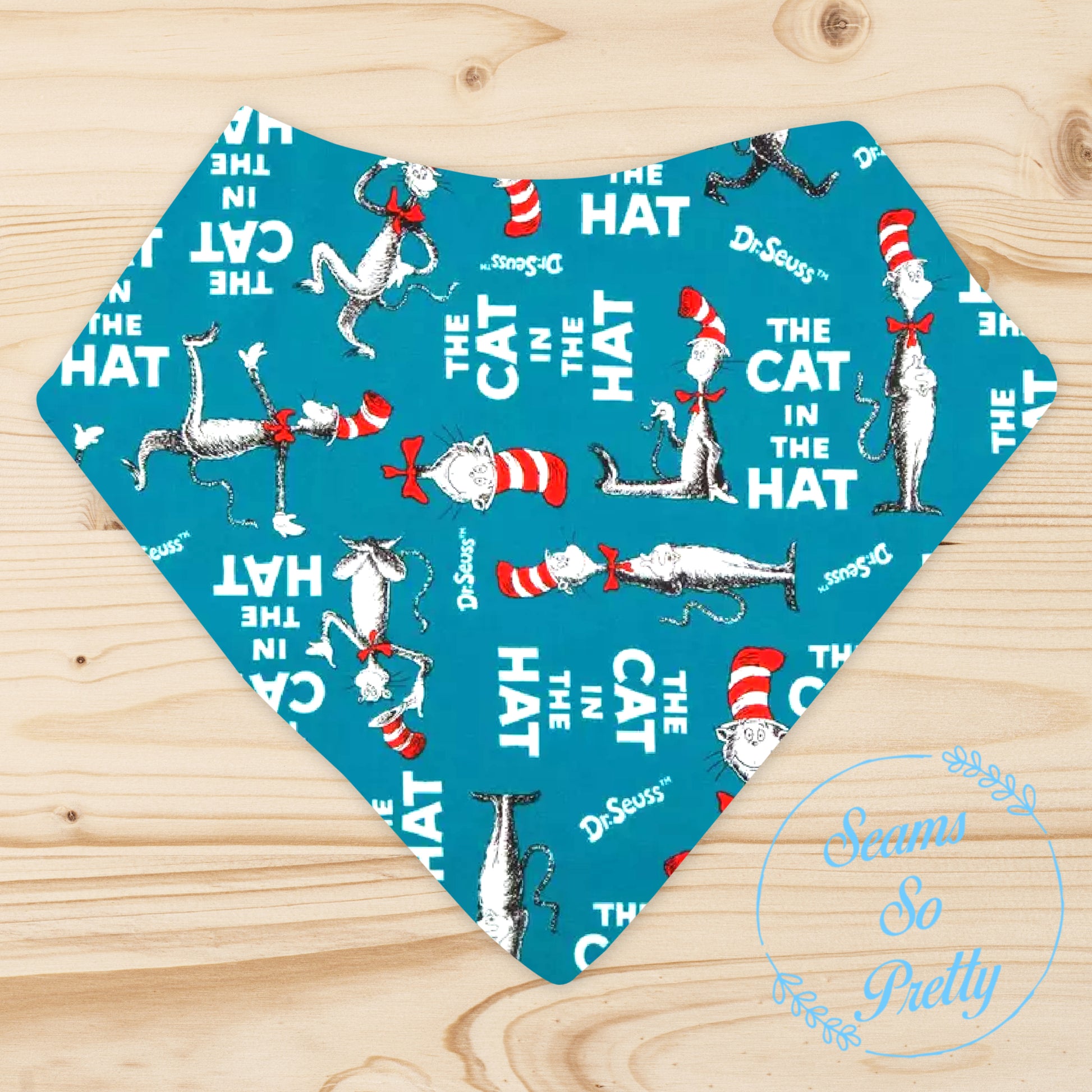 Cat In The Hat Bandana Bib Front