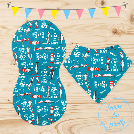 Cat In The Hat Bandana Bib and Burp Cloth