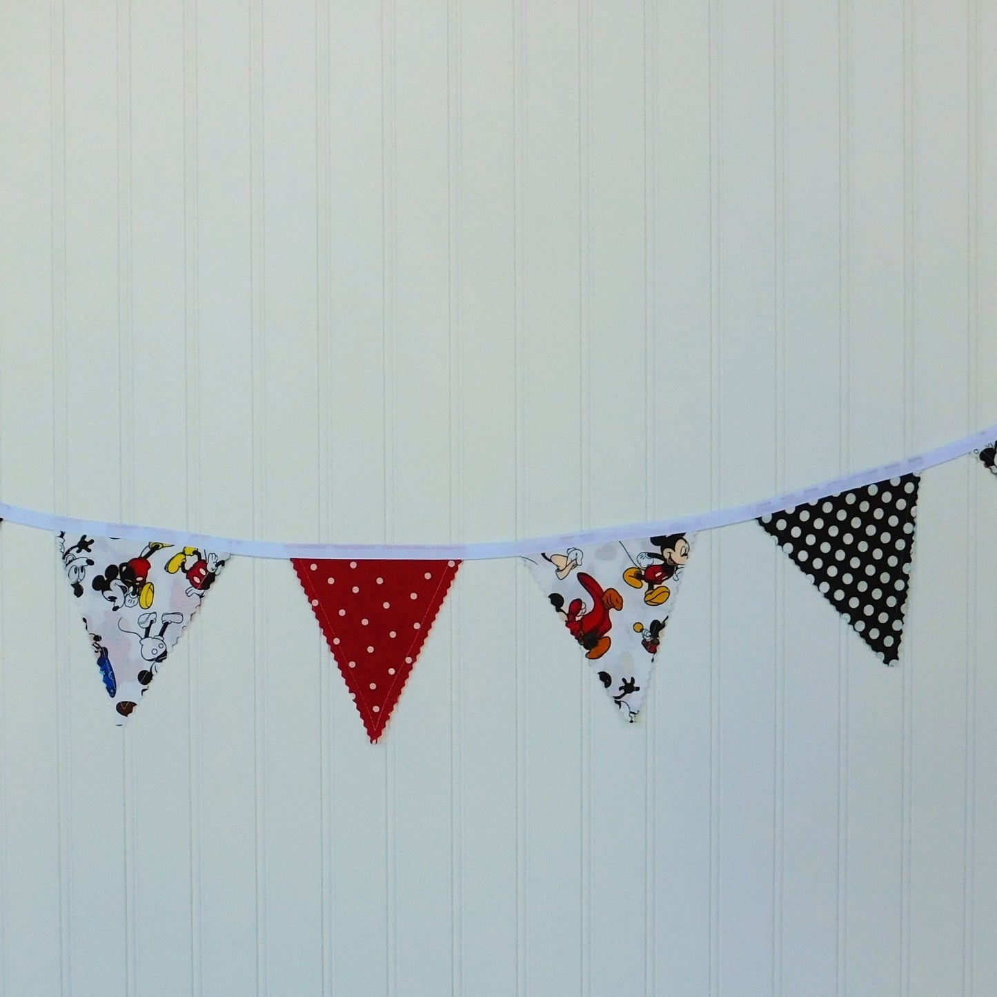 Mickey Flag Bunting Hung on Wall