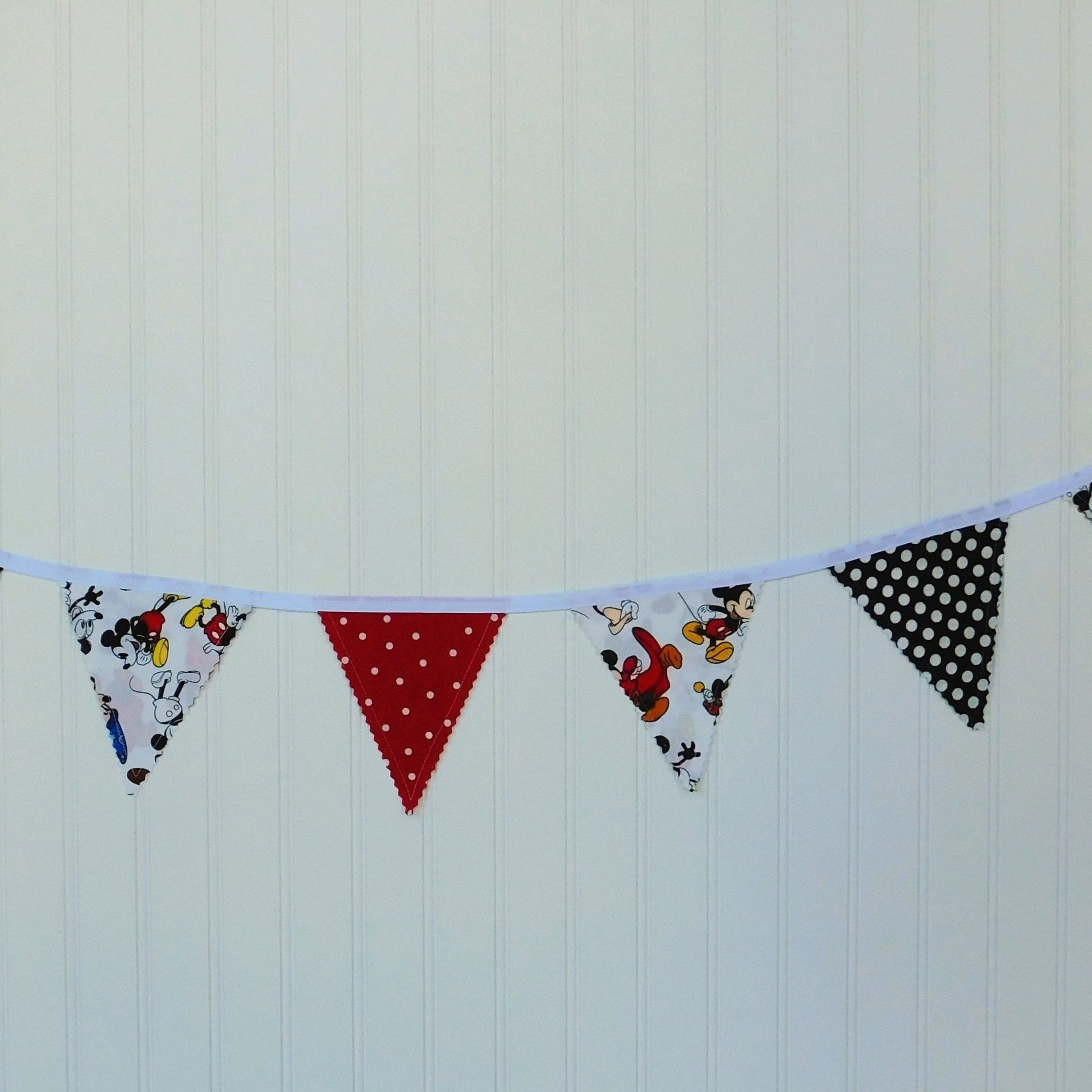 Mickey Flag Bunting Hung on Wall