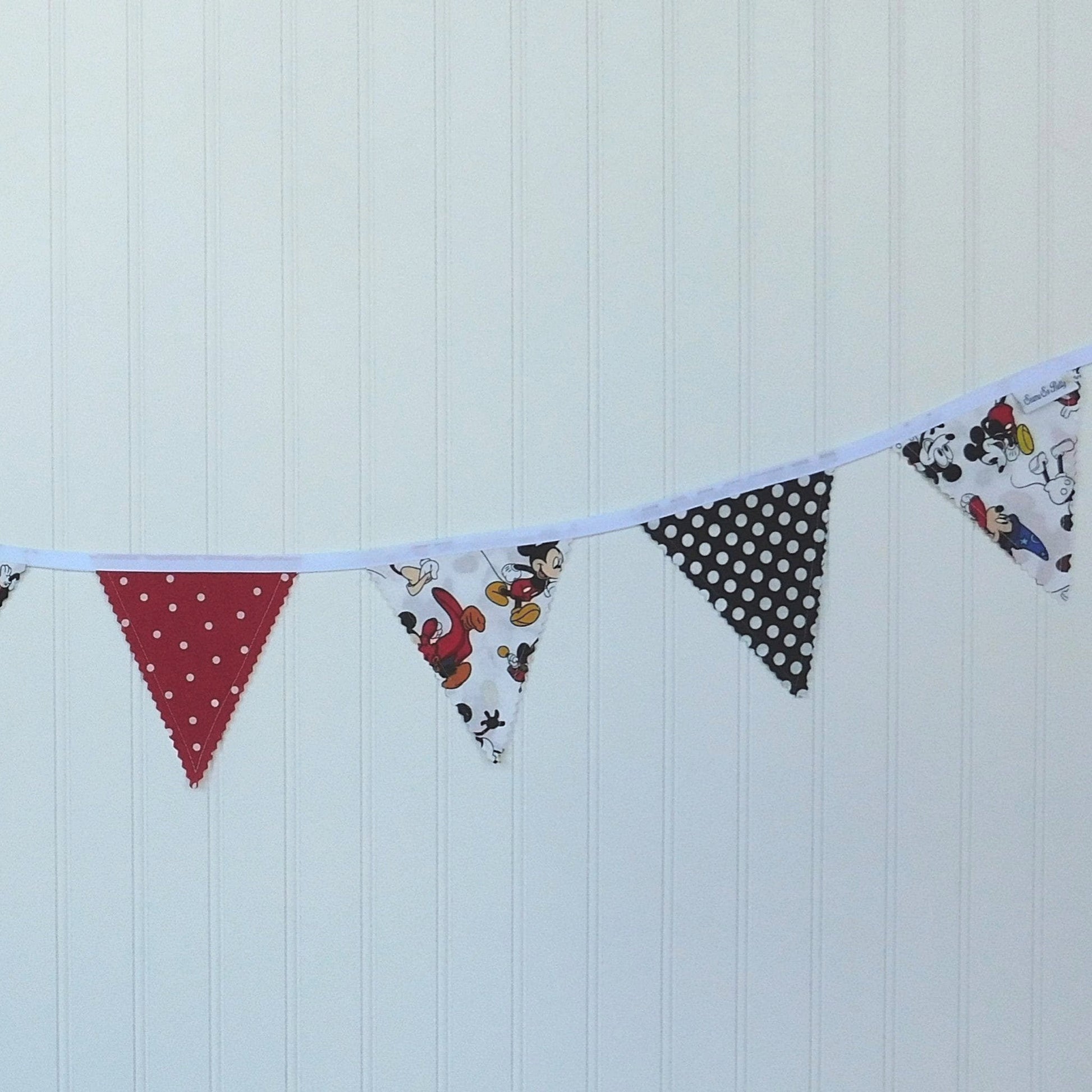 Mickey Flag Bunting Hanging on Wall