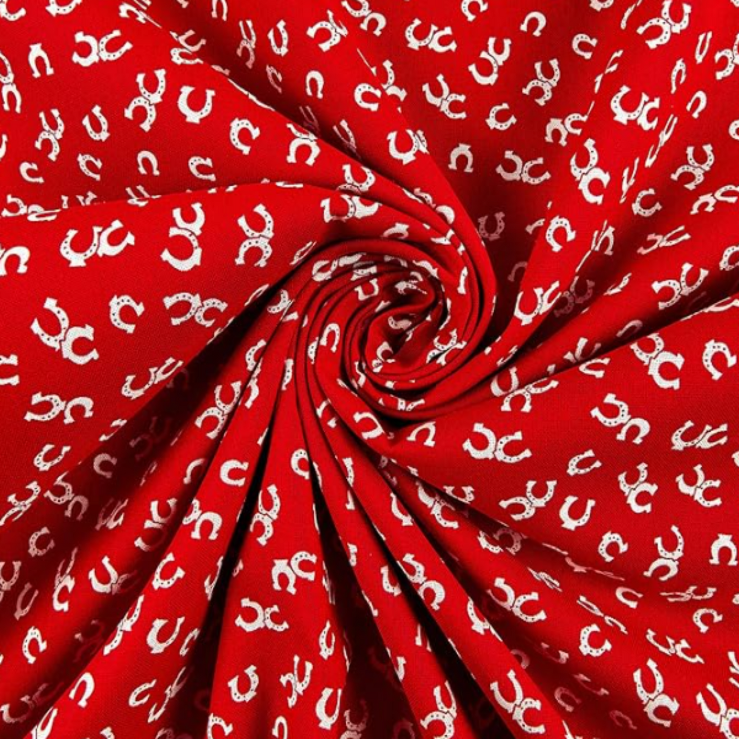 Red Horseshoe Fabric Swatch