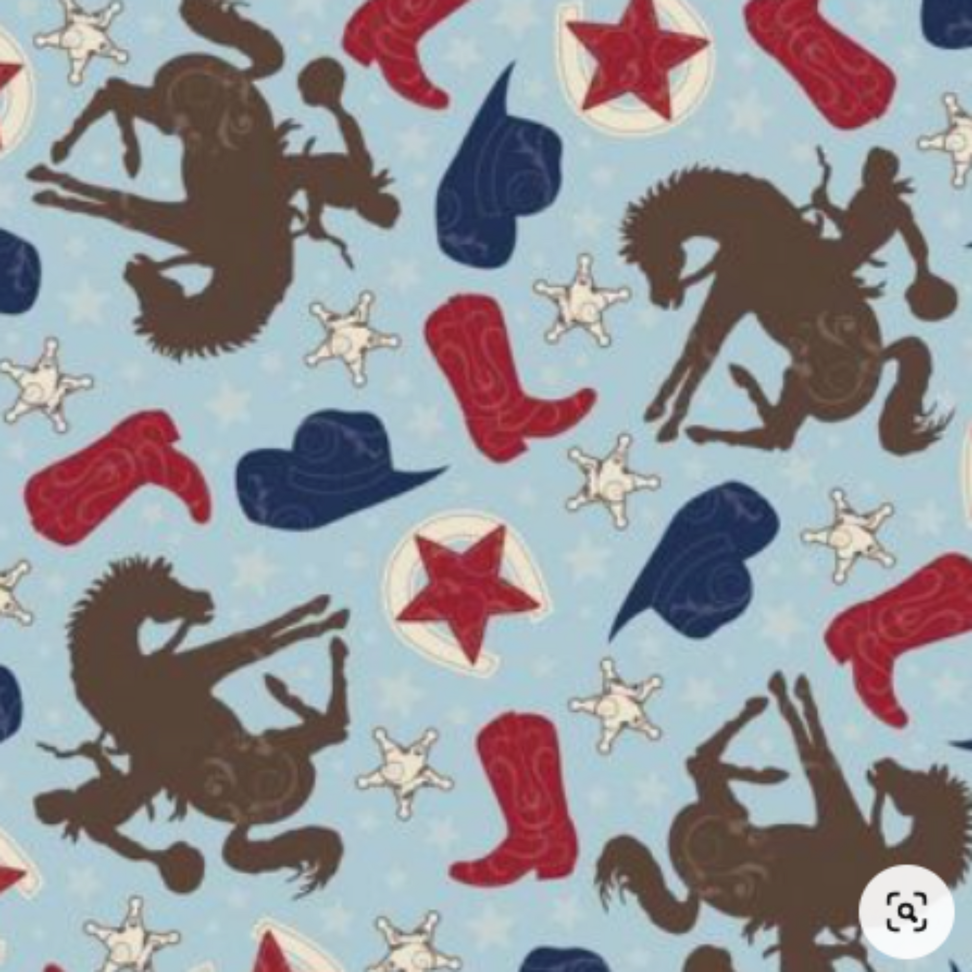 Cowboys on Horses Fabric Swatch