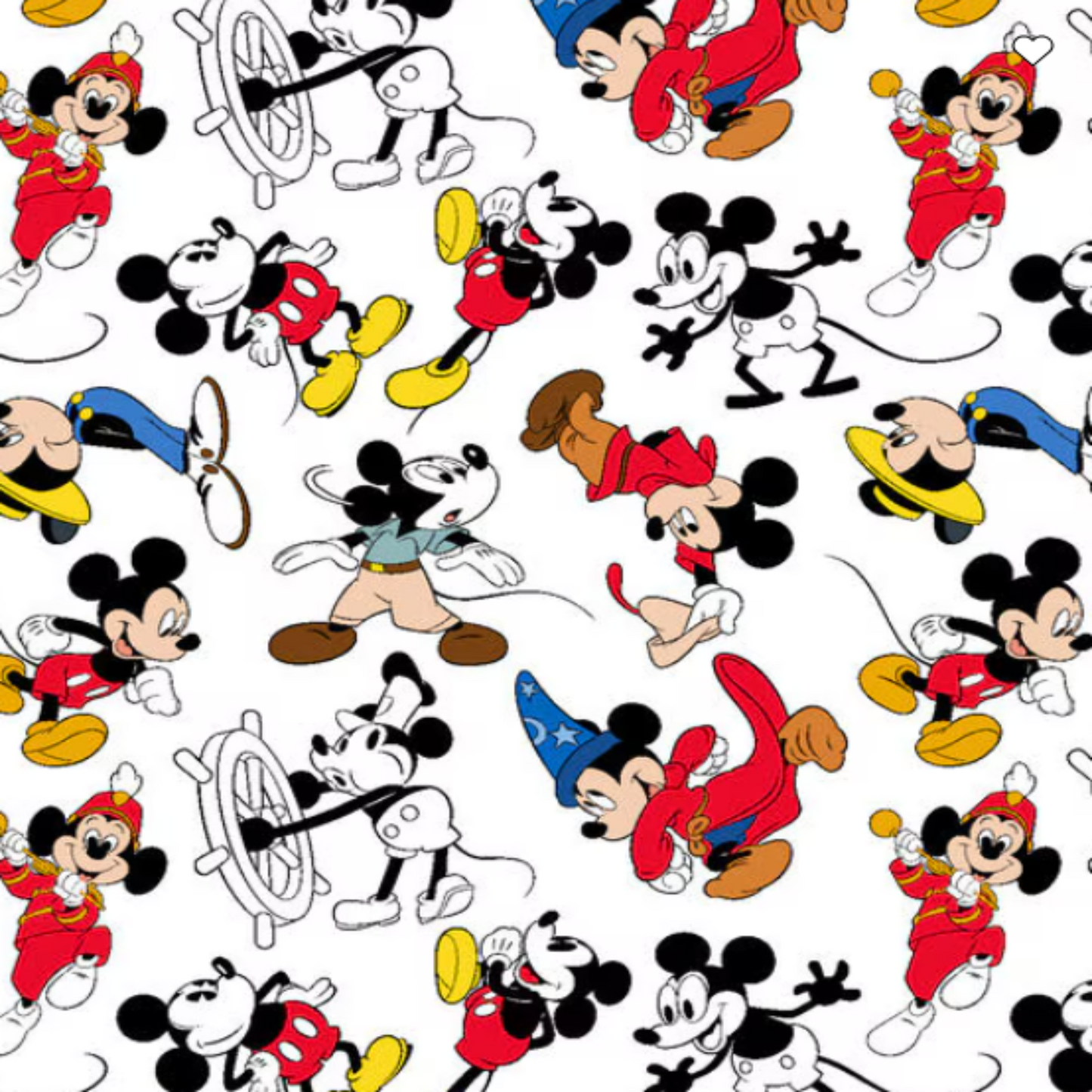 Mickey Thru The Years Fabric Swatch