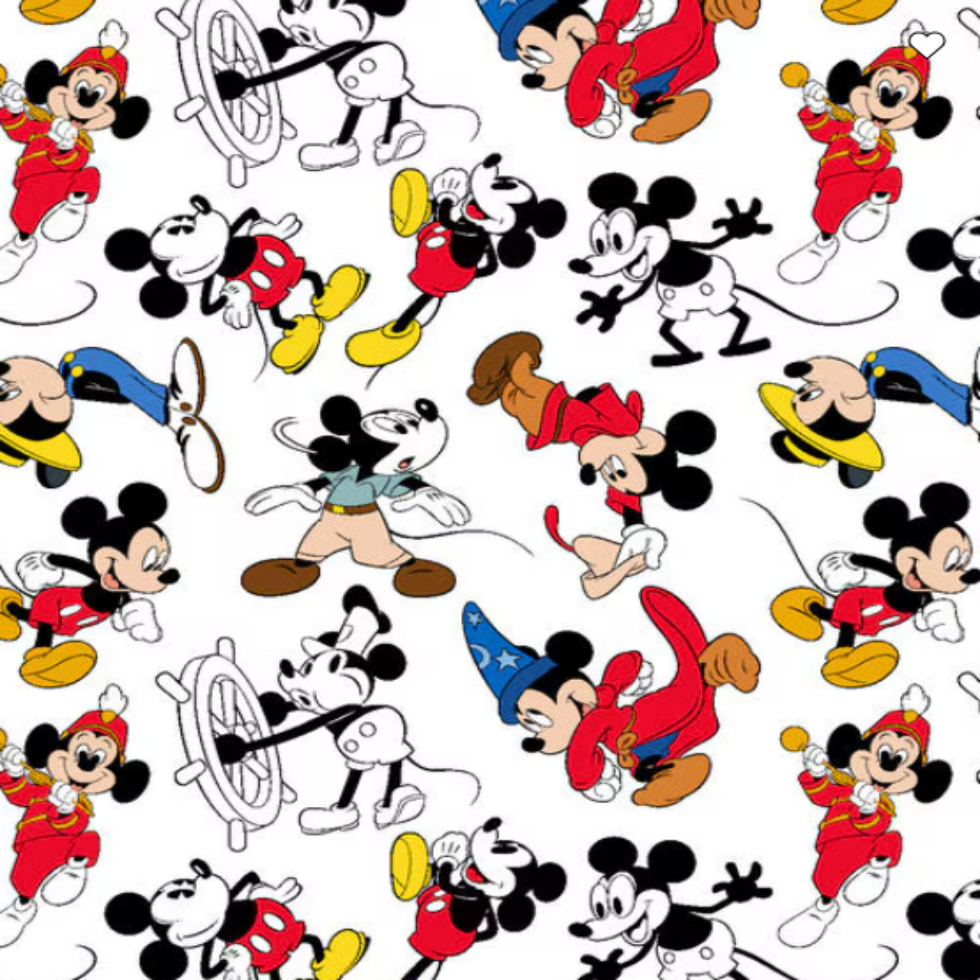 Mickey Thru The Years Fabric Swatch