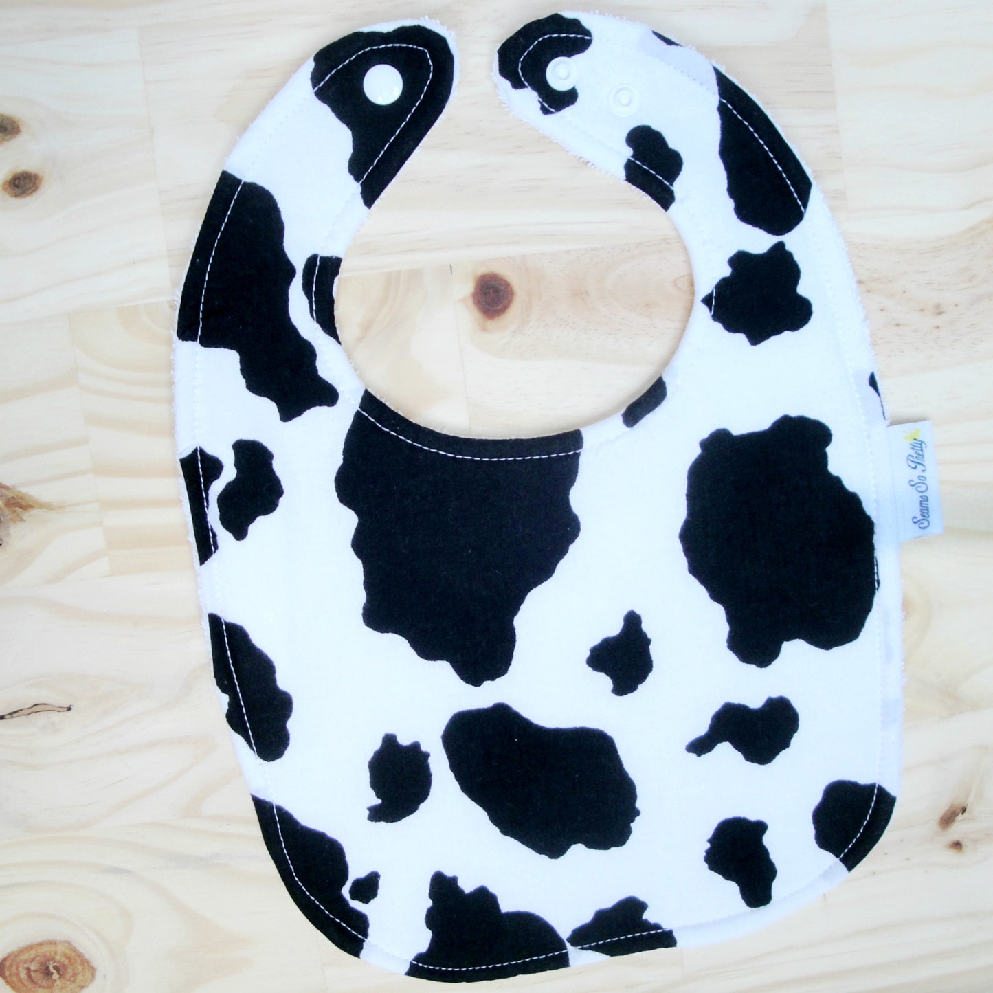 Cow Print Bib Front Unsnapped