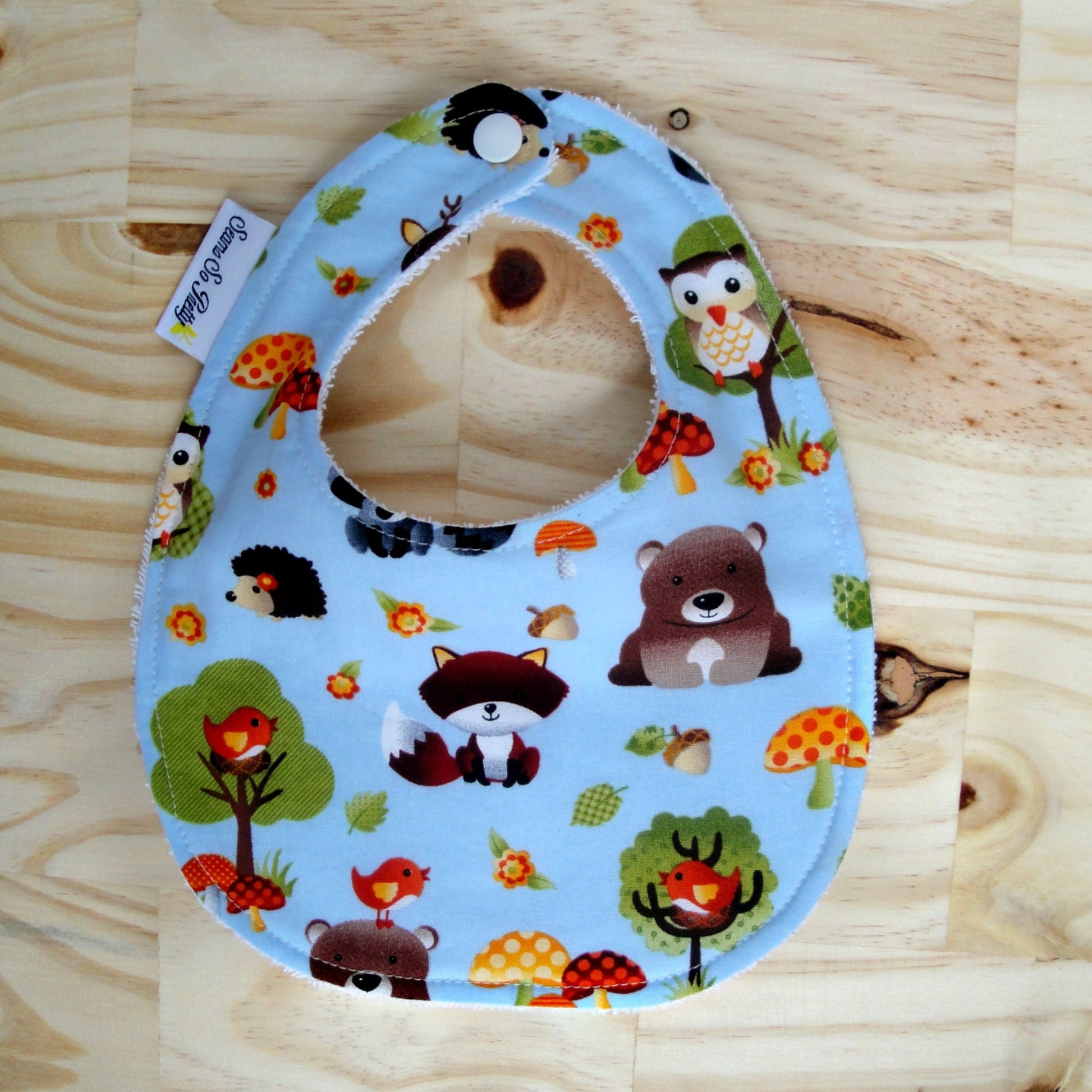 Woodland Animals Bib Front View