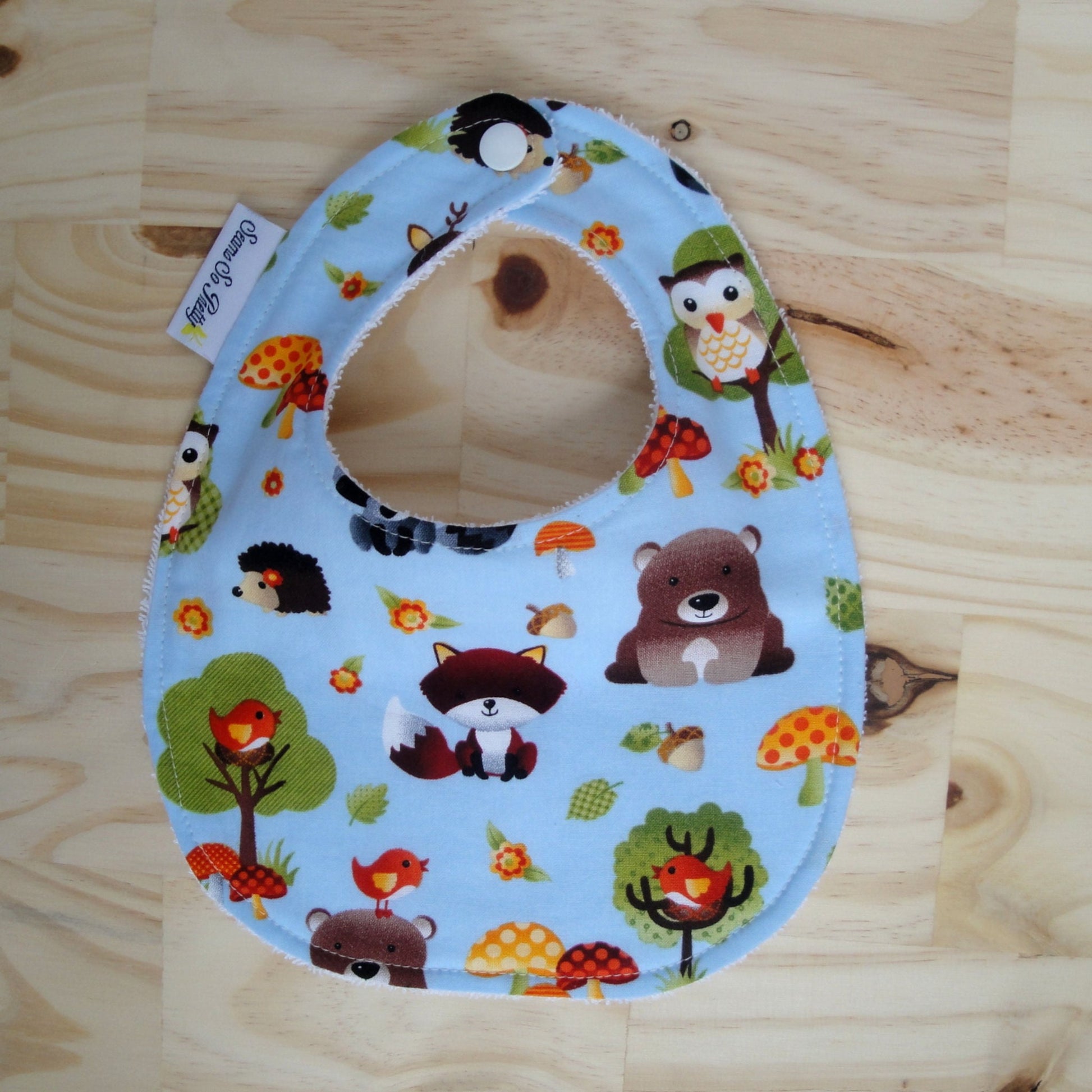 Woodland Animals Bib Front View