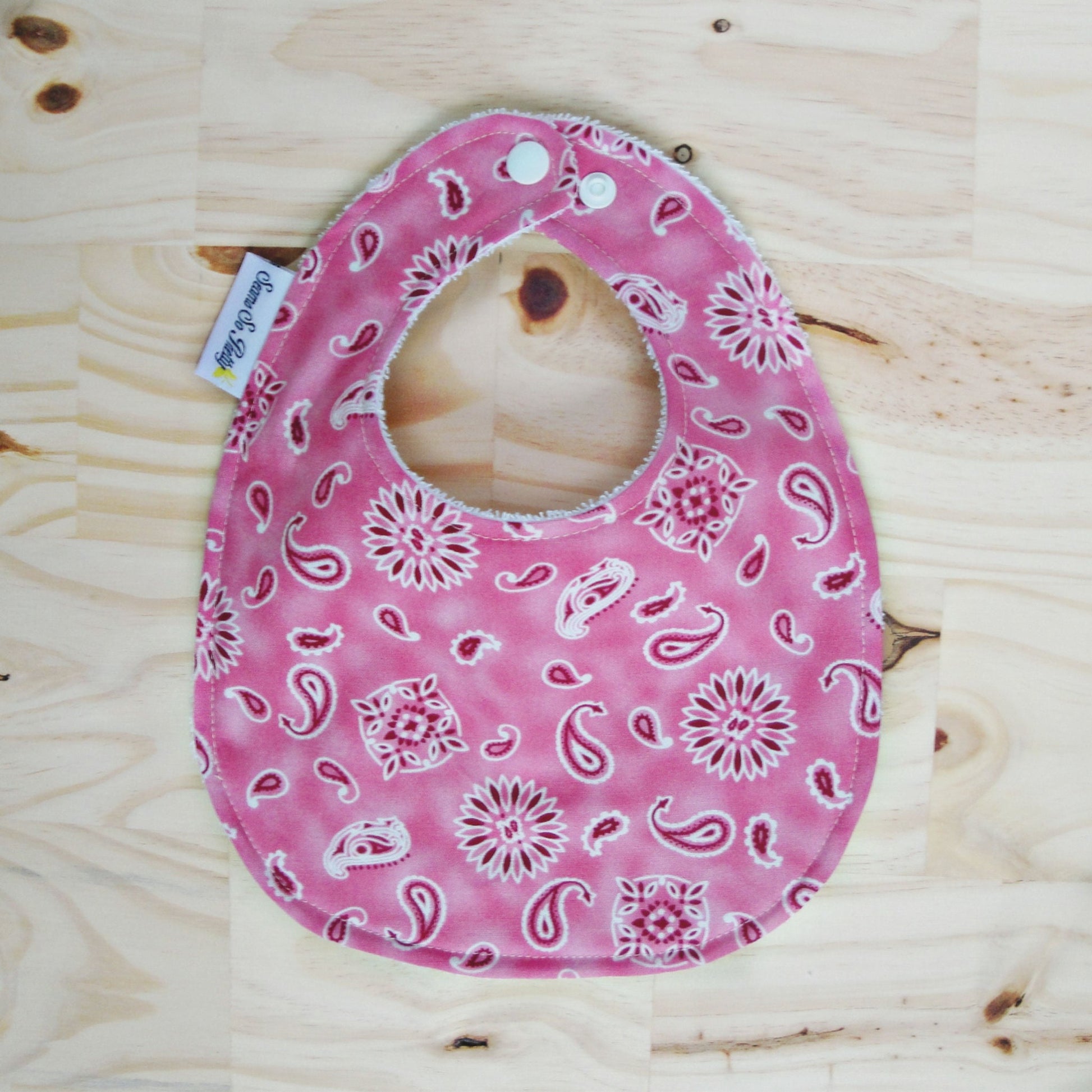 Pink Bandana Bib Front View