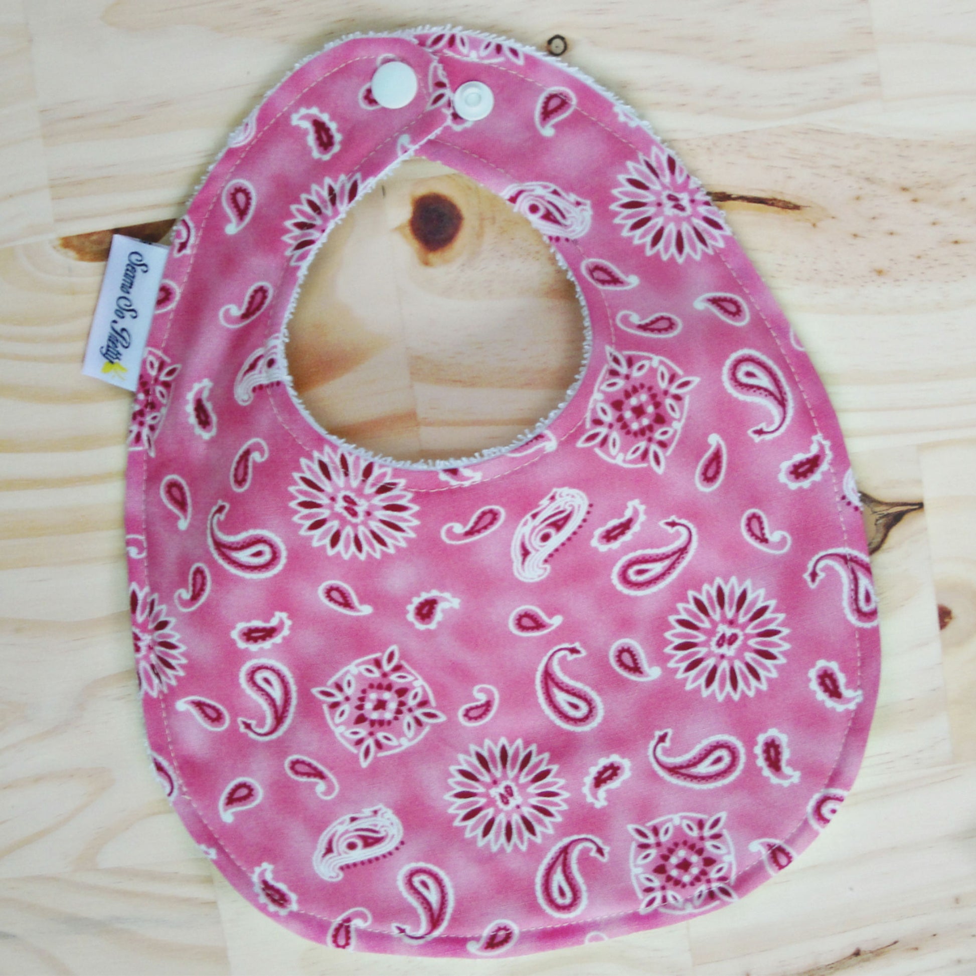 Pink Bandana Bib Front View