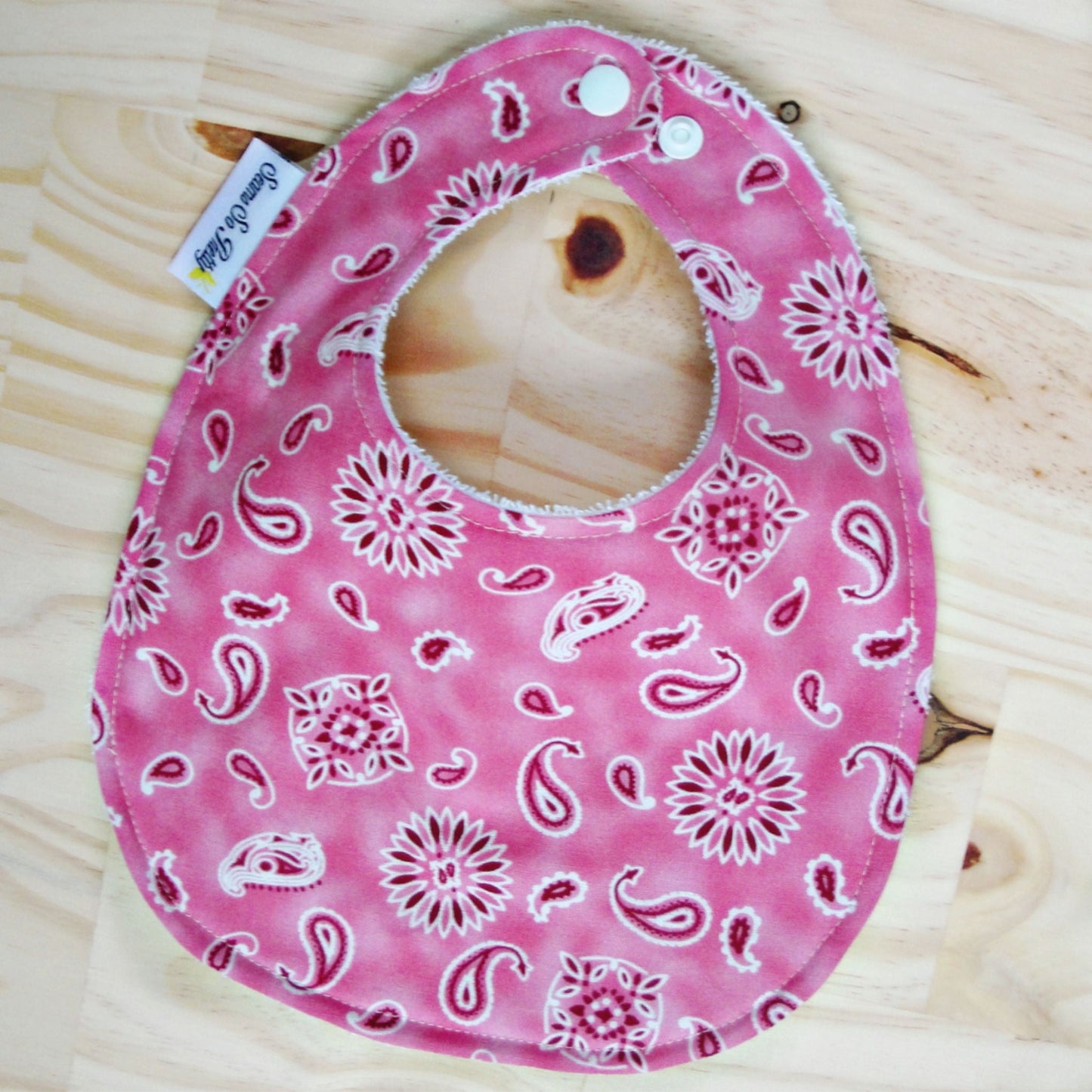 Pink Bandana Bib Front View