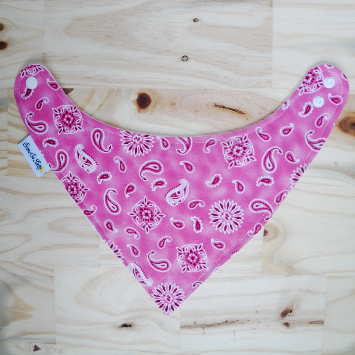 Pink Bandana Drool Bib Front View