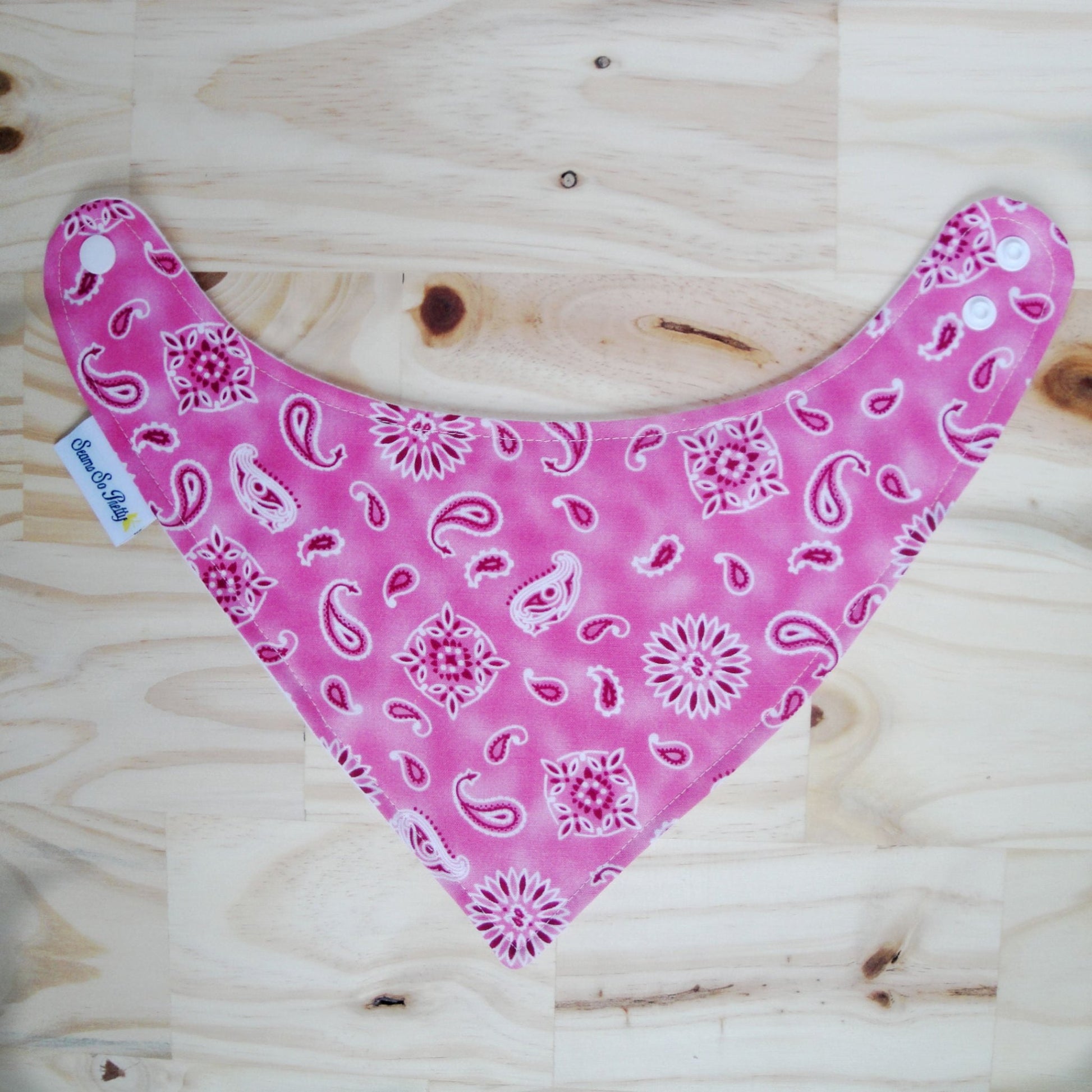 Pink Bandana Drool Bib Front View