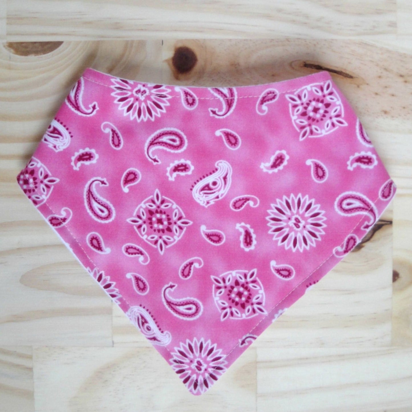 Pink Bandana Drool Bib Front View