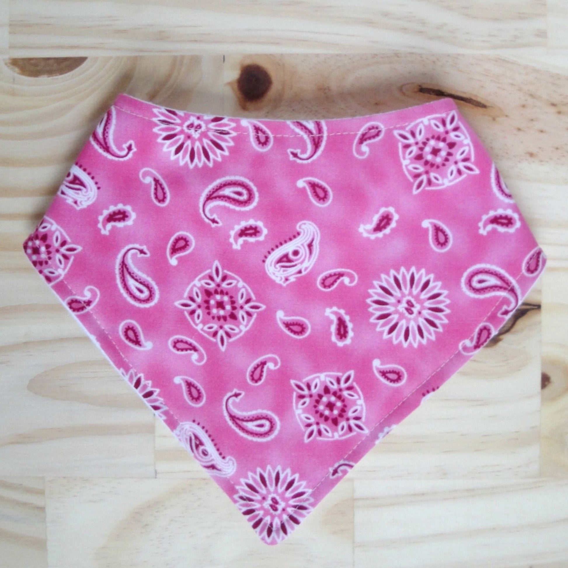 Pink Bandana Drool Bib Front View