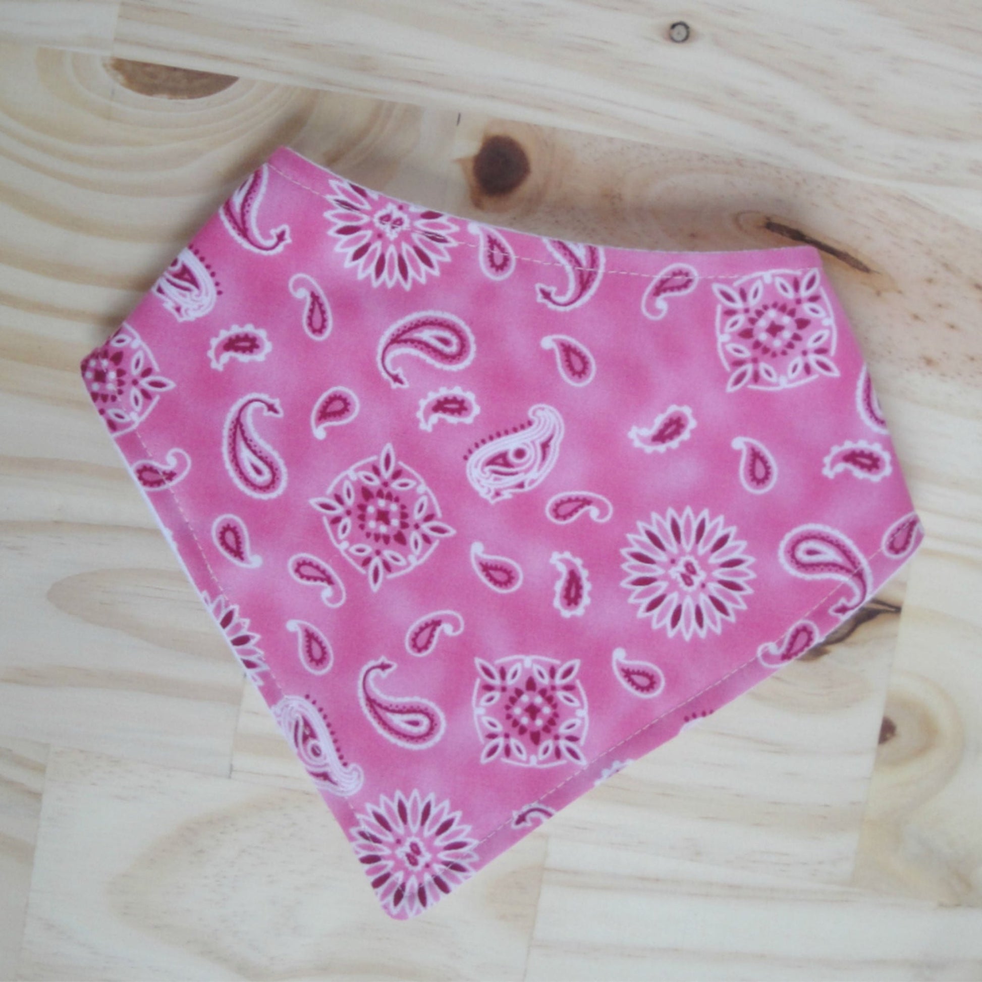 Pink Bandana Drool Bib Front View