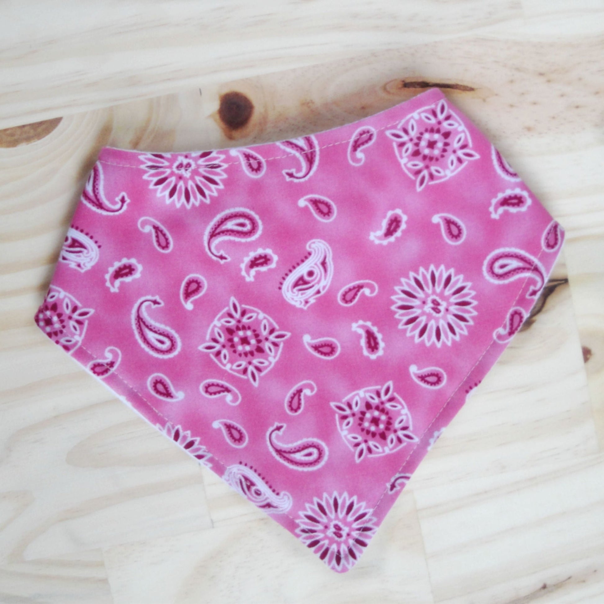 Pink Bandana Drool Bib Front View