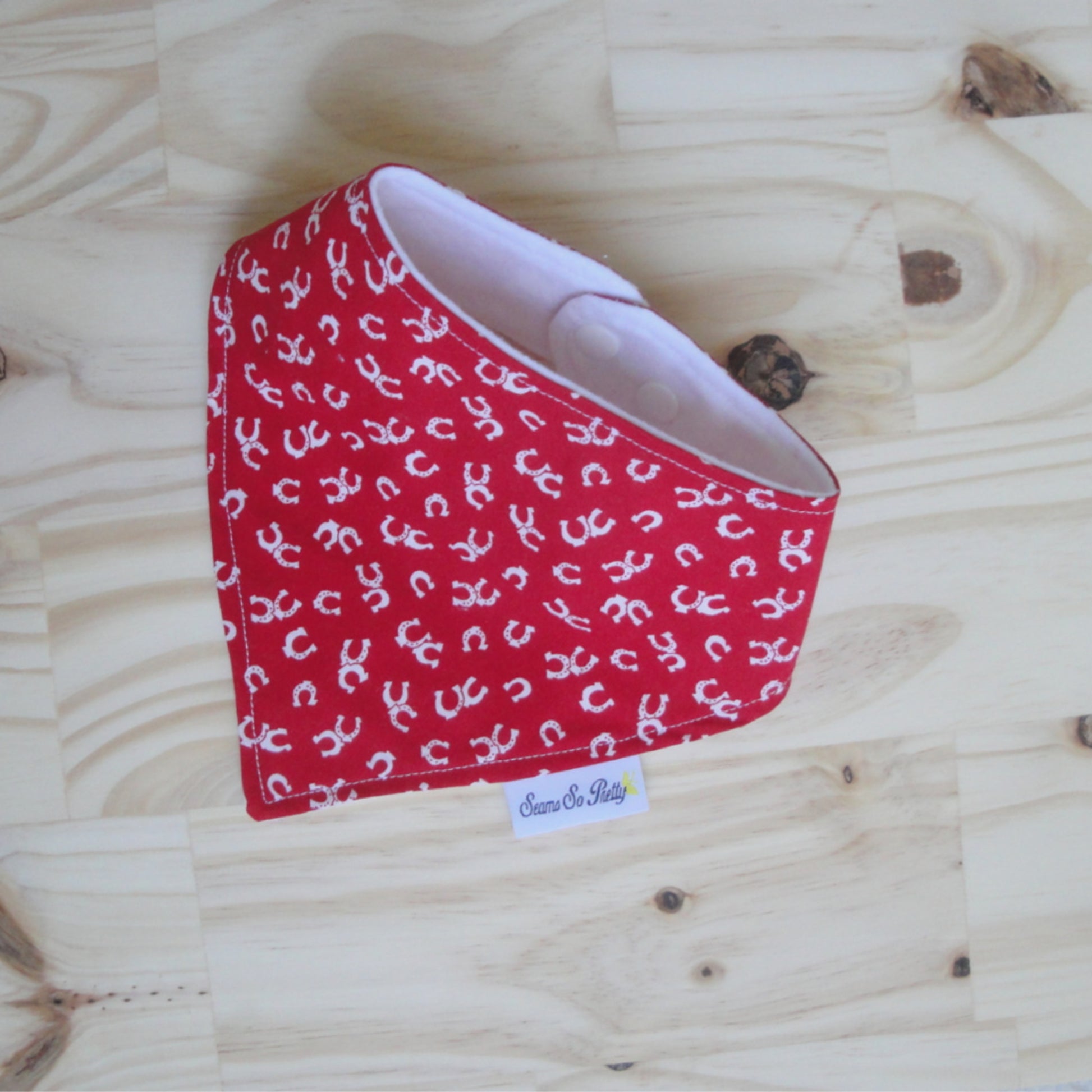 Horseshoe Red Bandana Drool Bib