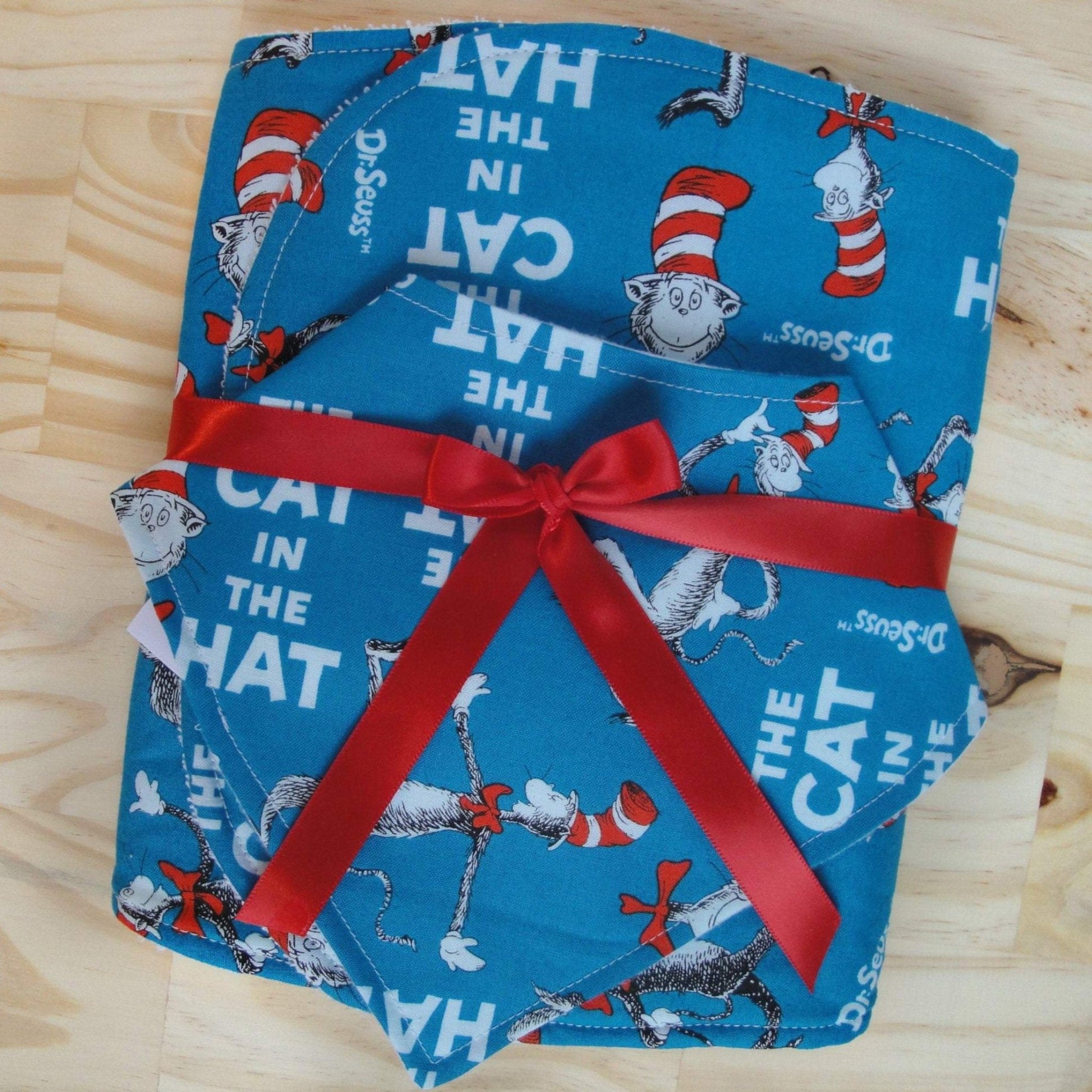Dr Seuss Cat In The Hat Drool Bib and Burp Cloth