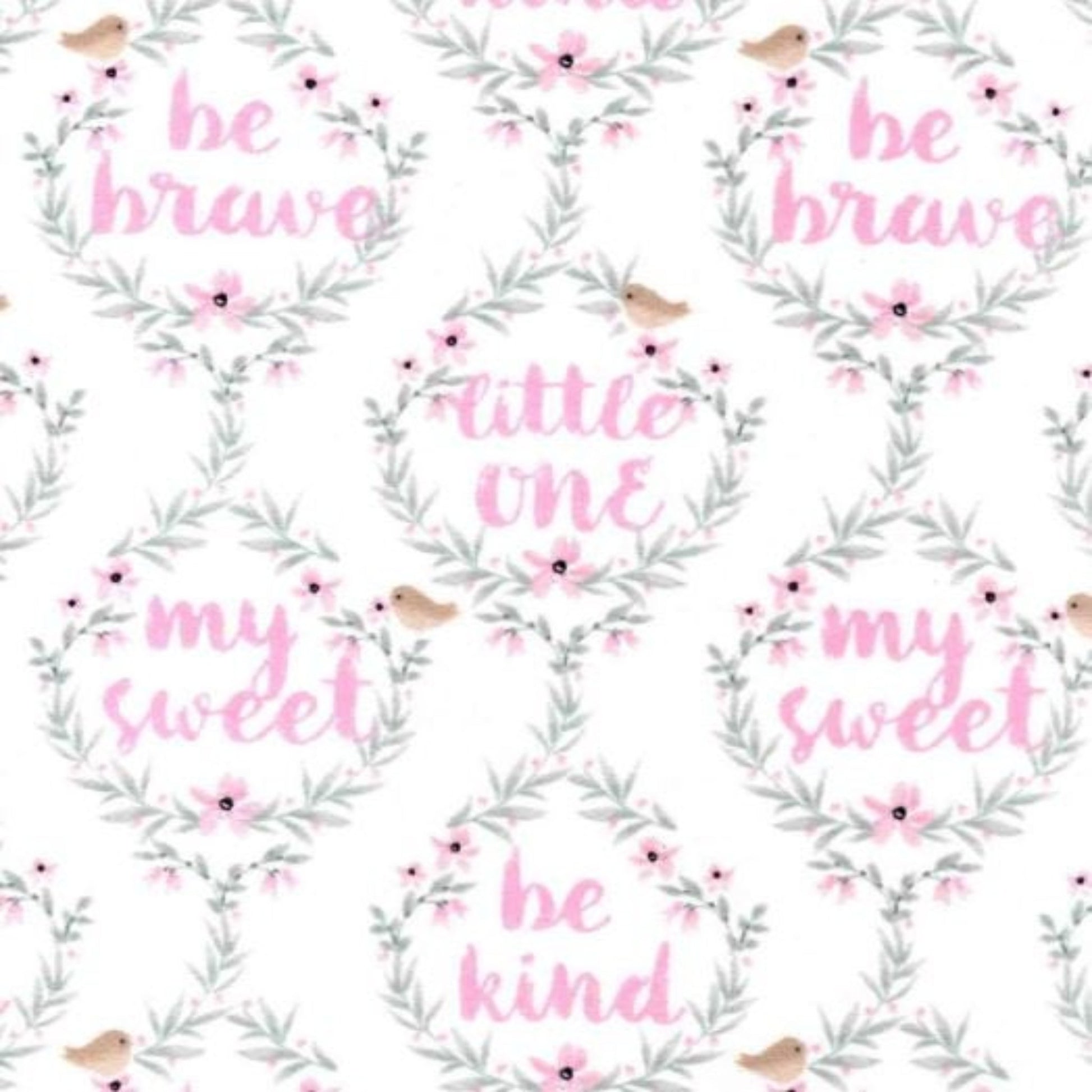 Be Brave Little One Flannel Fabric Swatch