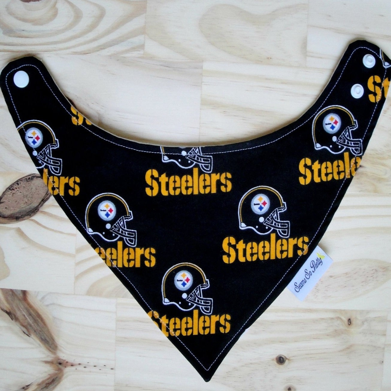 Pittsburgh Steelers Bandana Drool Bib Front Opened