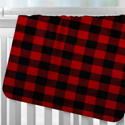 Red and White Buffalo Check Flannel Blanket