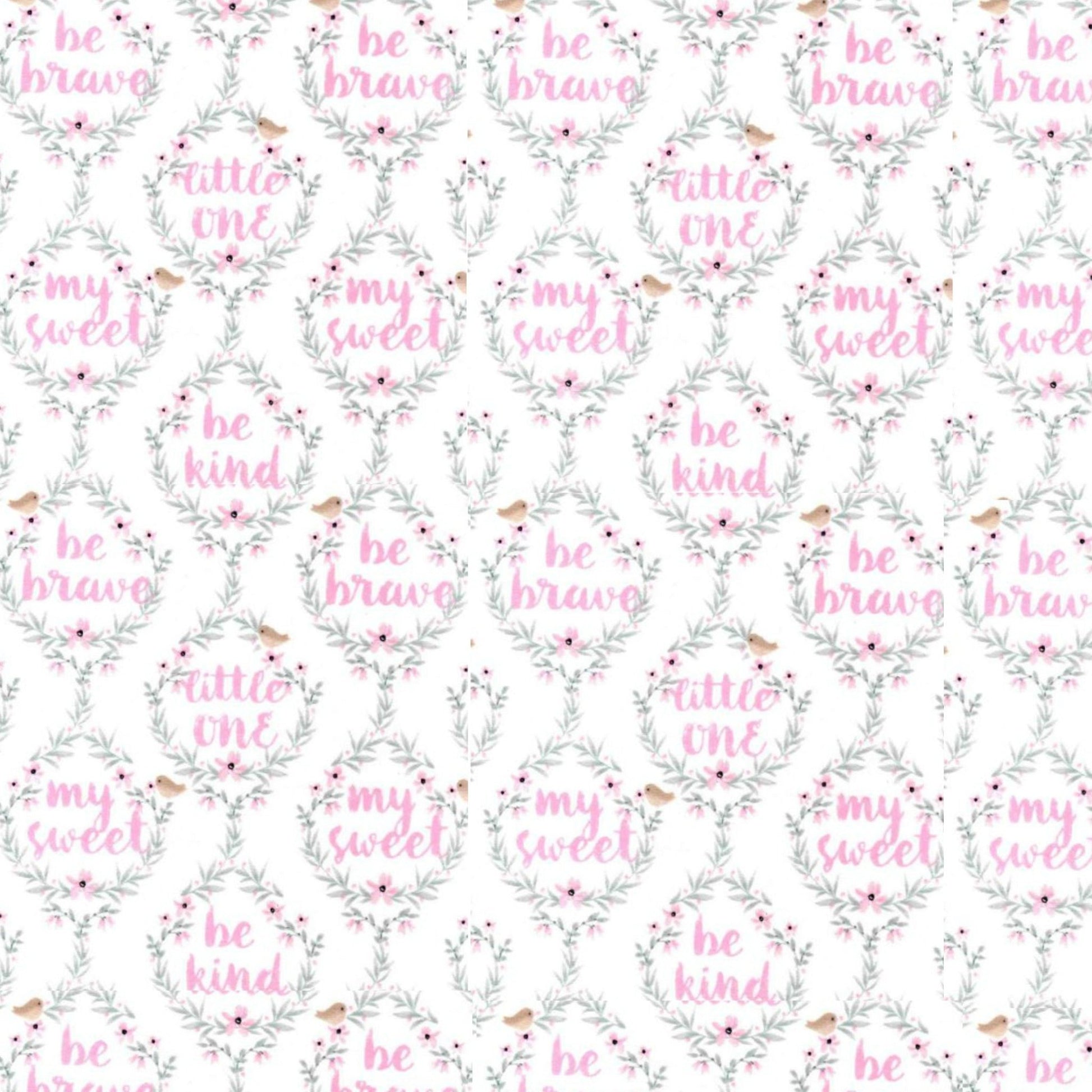Be Brave Little One Flannel Fabric Swatch