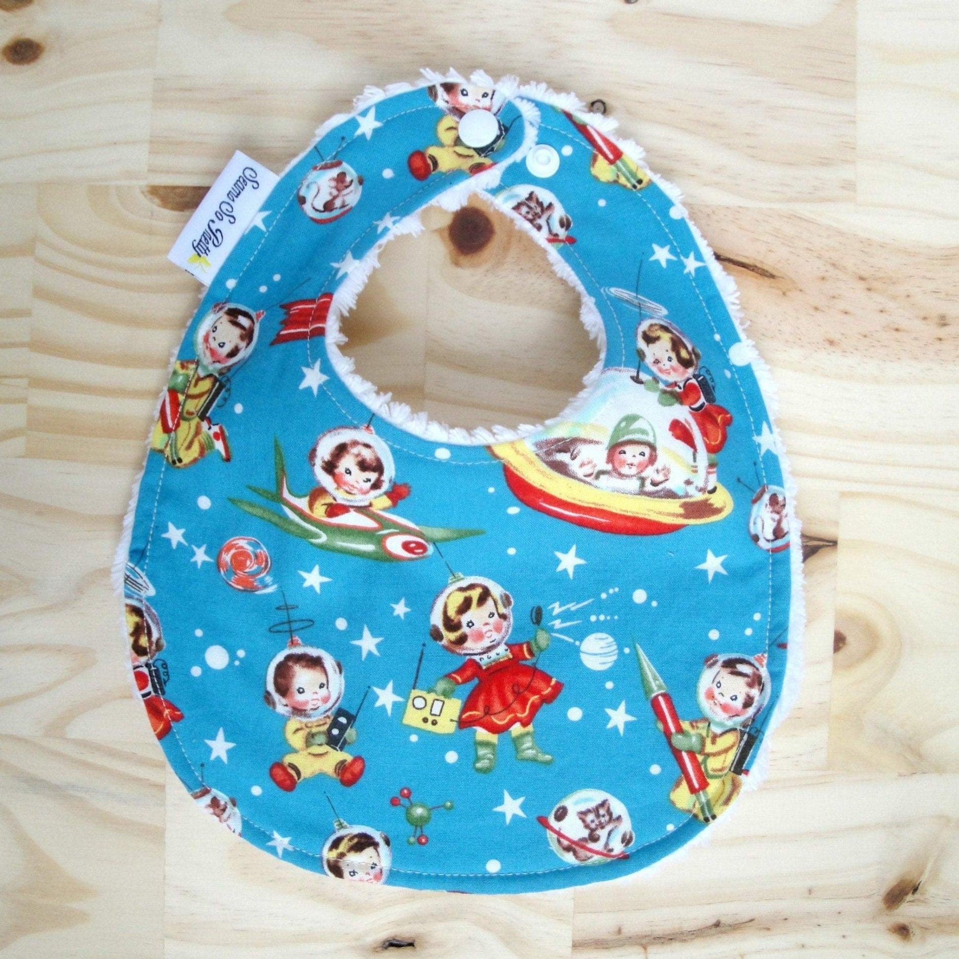 Vintage Retro Rockets Bib Front