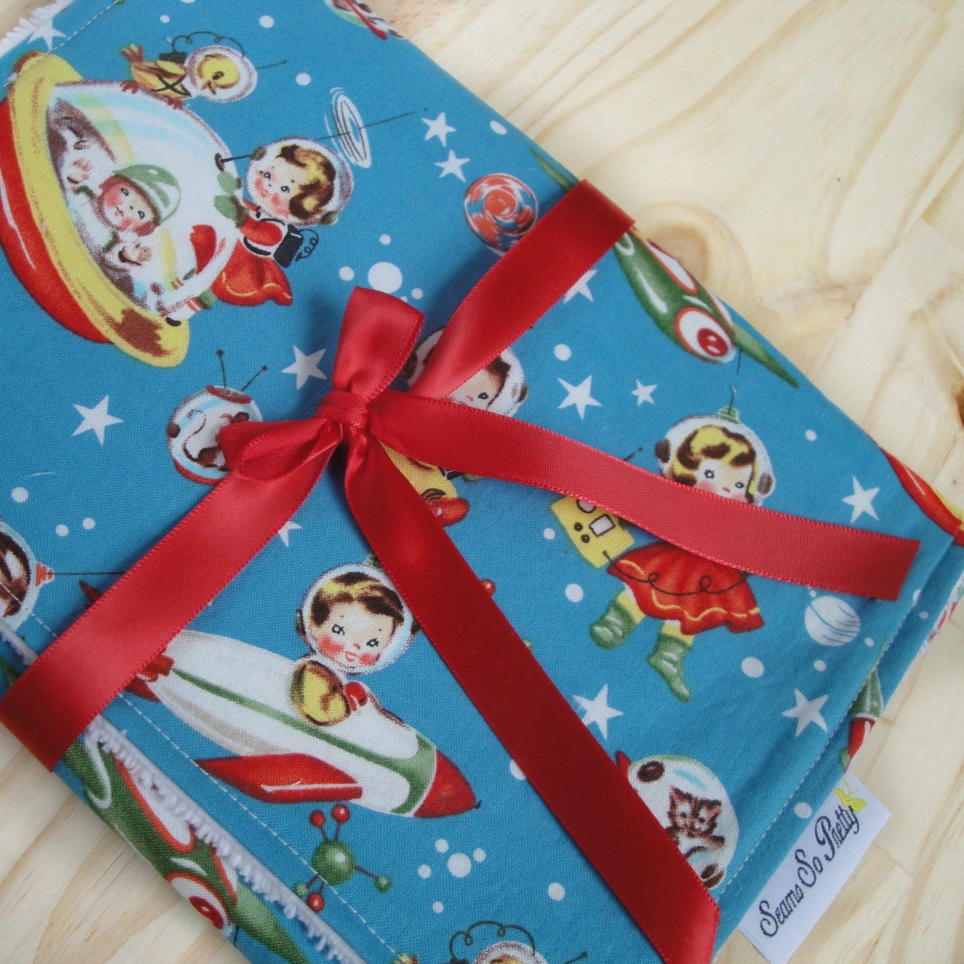 Retro Rockets Burp Cloth 