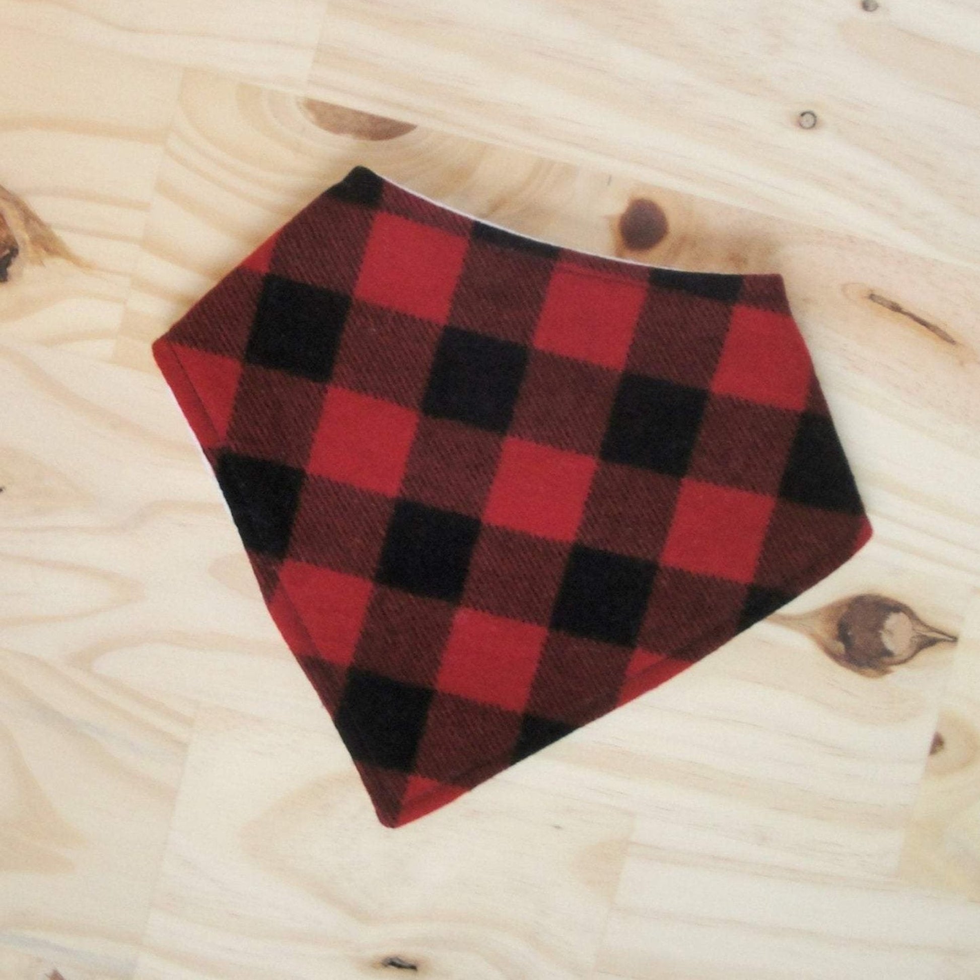 Red and Black Buffalo Check Drool Bib