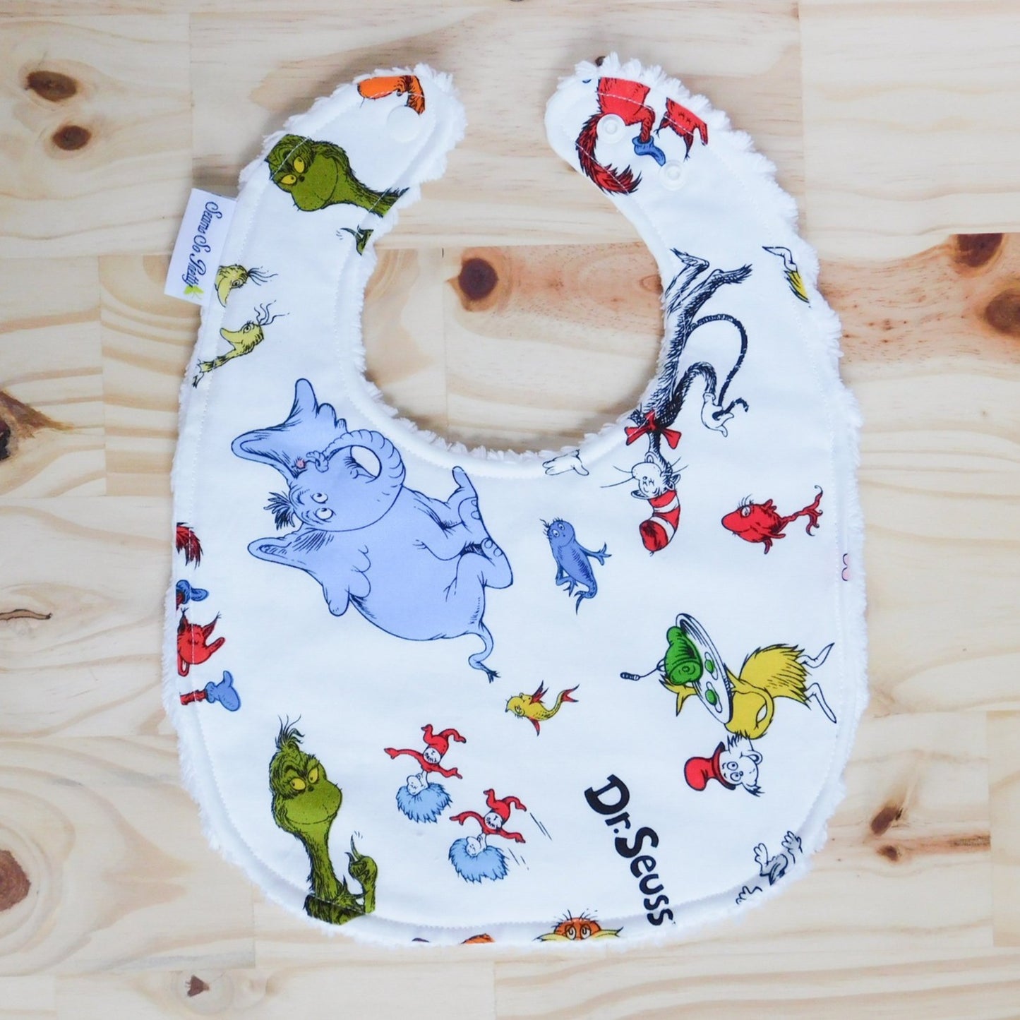 Dr Seuss Characters Bib Front Unsnapped