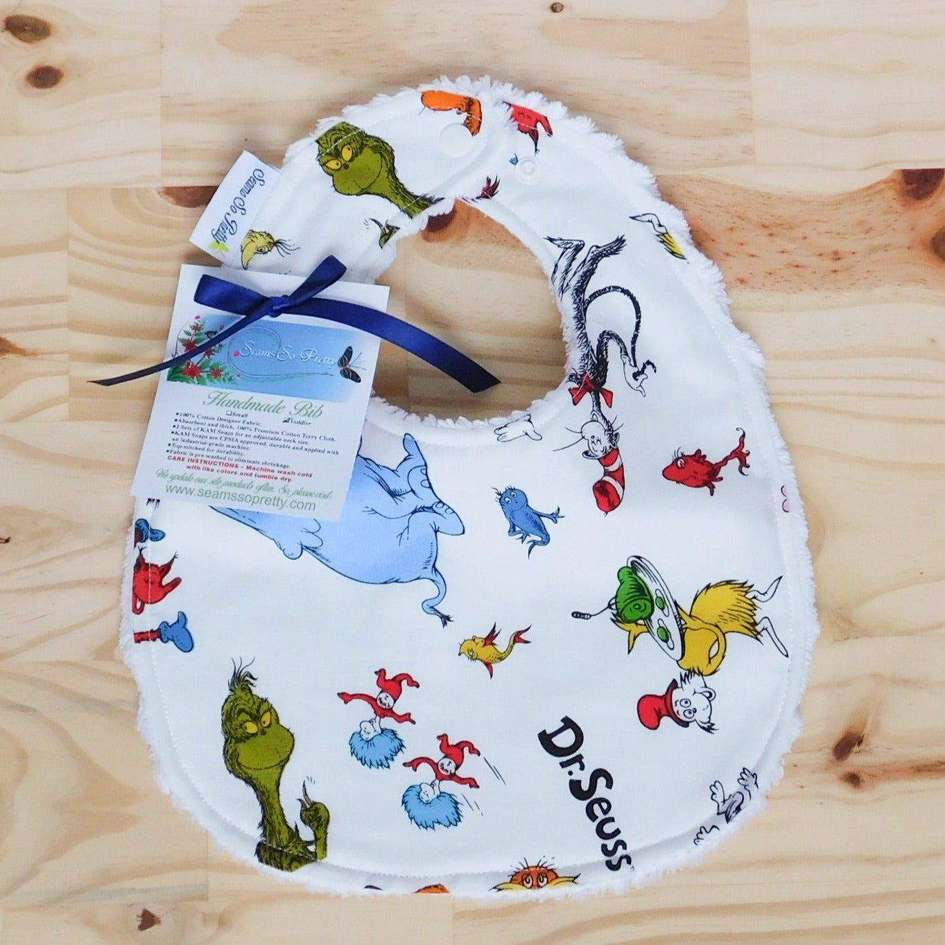 Dr Seuss Characters Bib Front Packaged