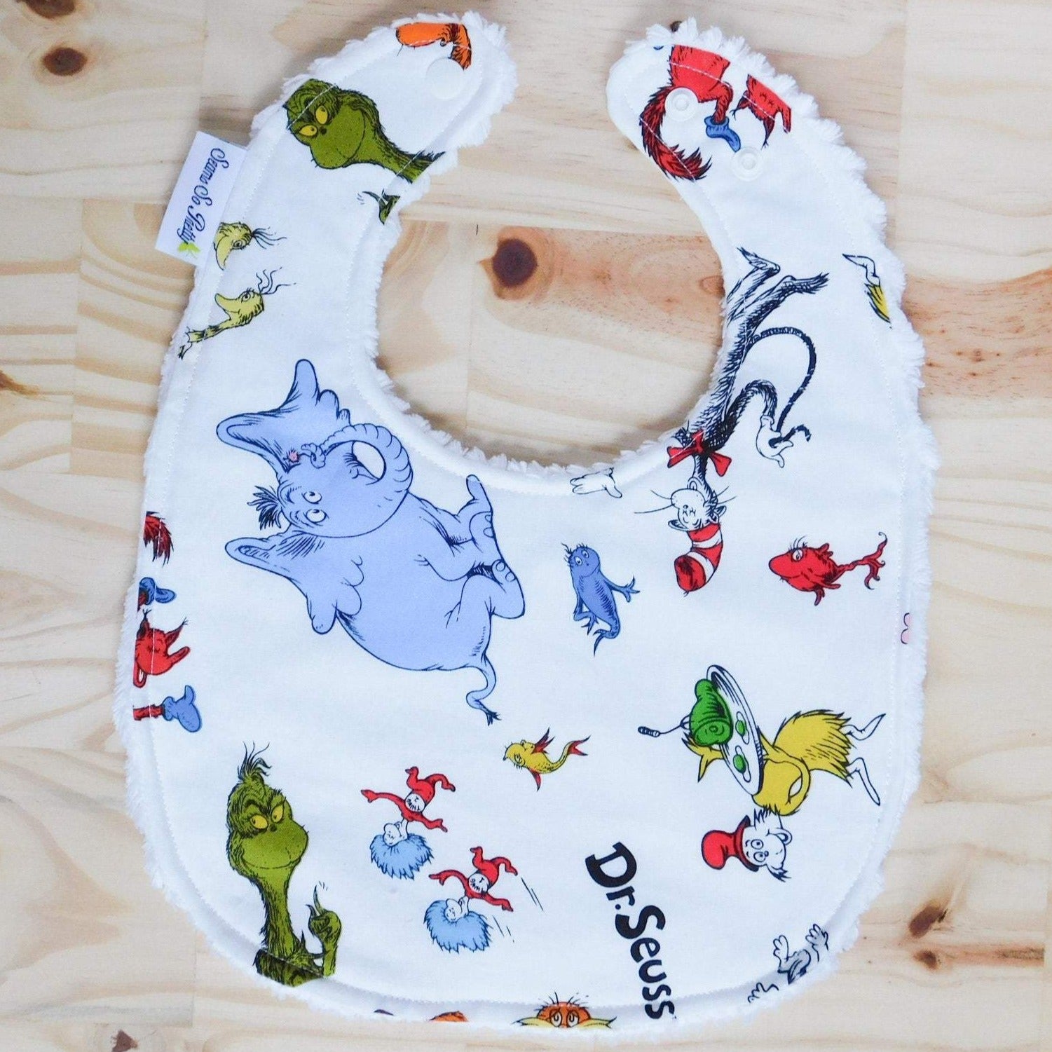 Dr Seuss Characters Bib Front Unsnapped