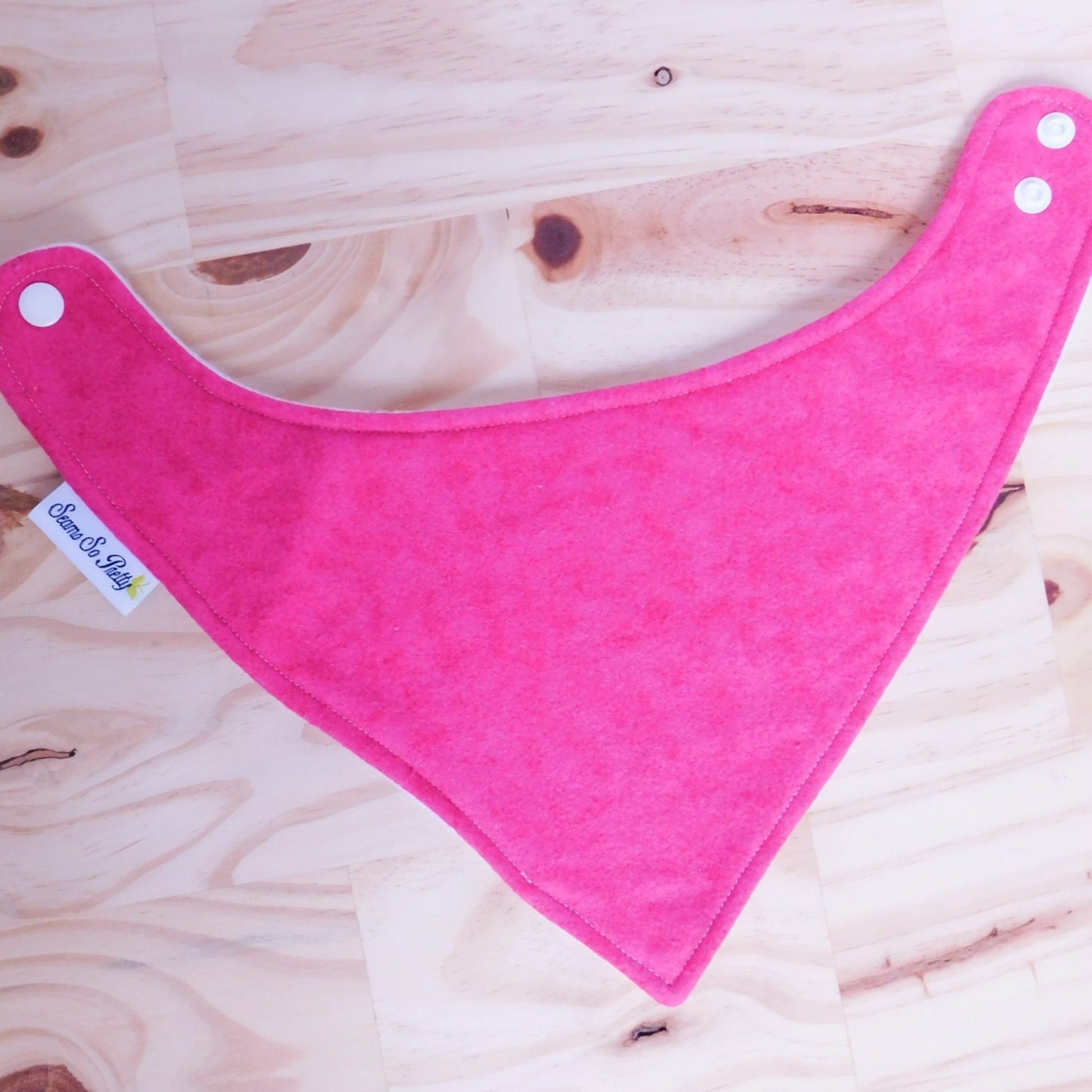 Solid hot pink bandana bib front